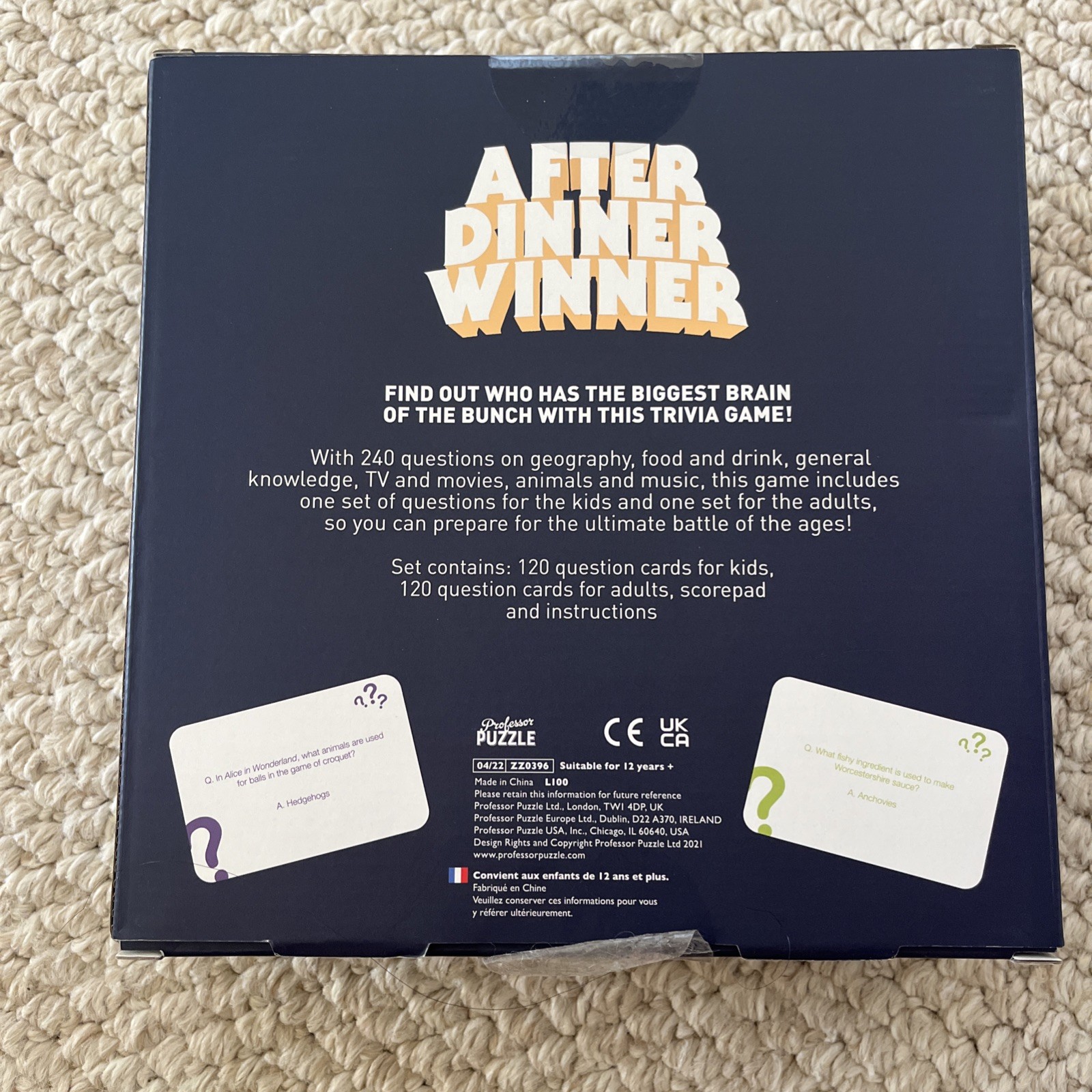 After Dinner Winner Kids Vs Adults Edition, Complete Family Game, 12+ Years