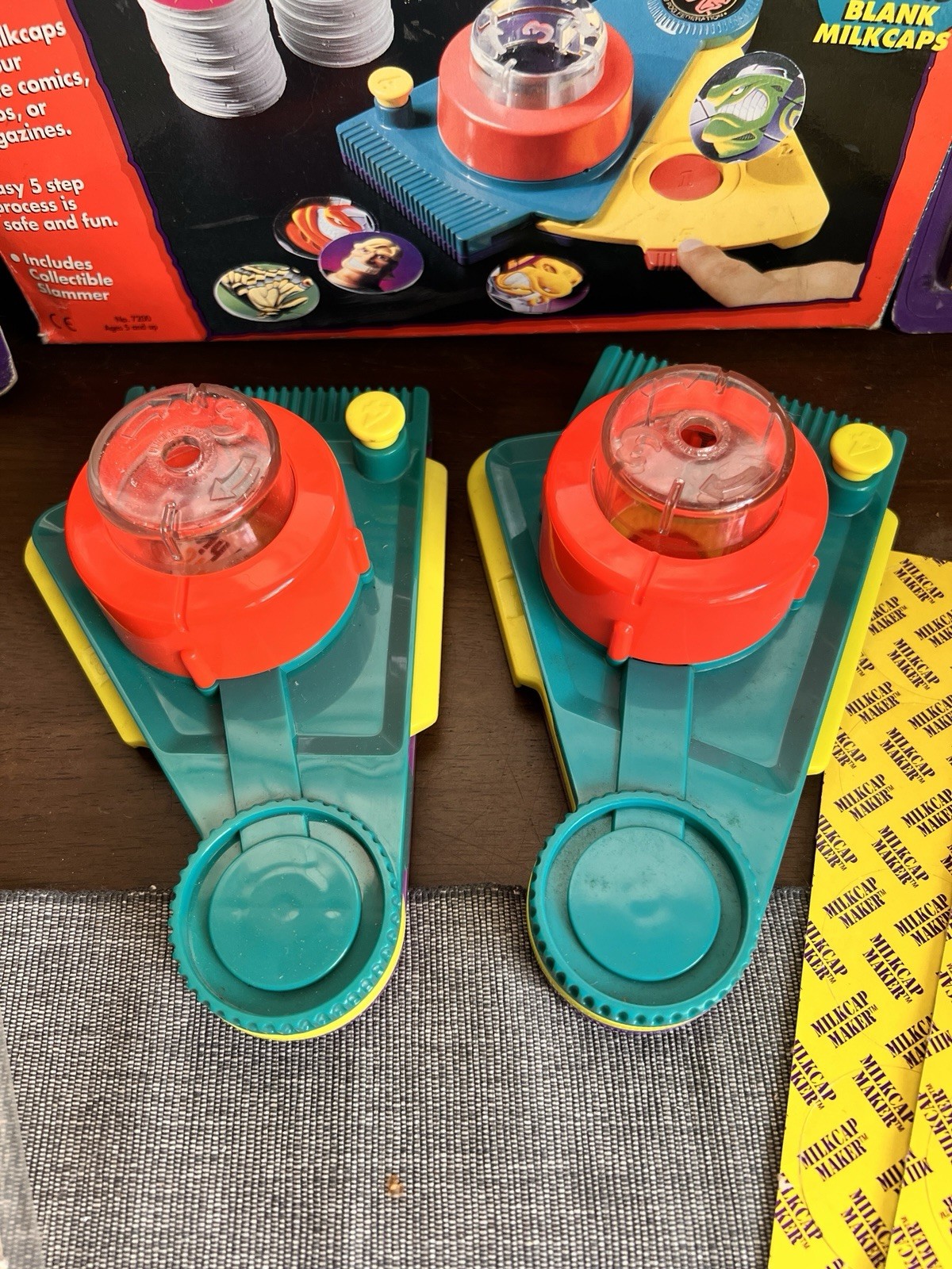 2 Vintage Official Pog Milkcap Makers 1995 Retro Toy Machines Refill Packs