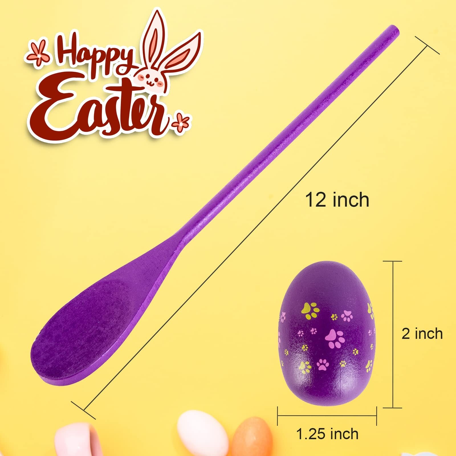 6 Players Easter Egg and Spoon Race Game Set, Easter Party Favor for Kids and…