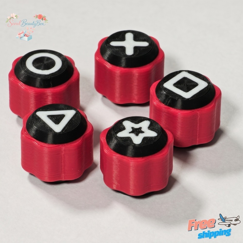 Korean Traditional Gonggi Game Set 5pcs Jacks Stone Toss Catch Magenta