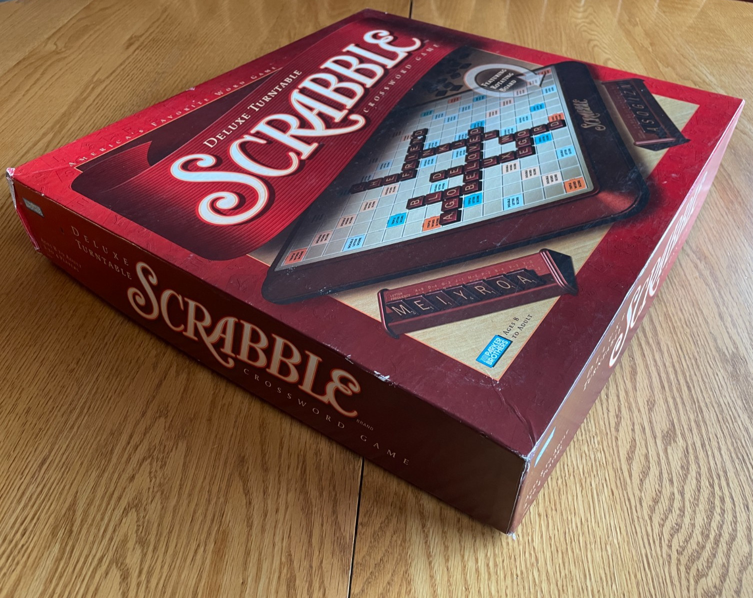 Vtg 2001 SCRABBLE DELUXE EDITION w/ Rotating Turntable Game Board 100% Complete