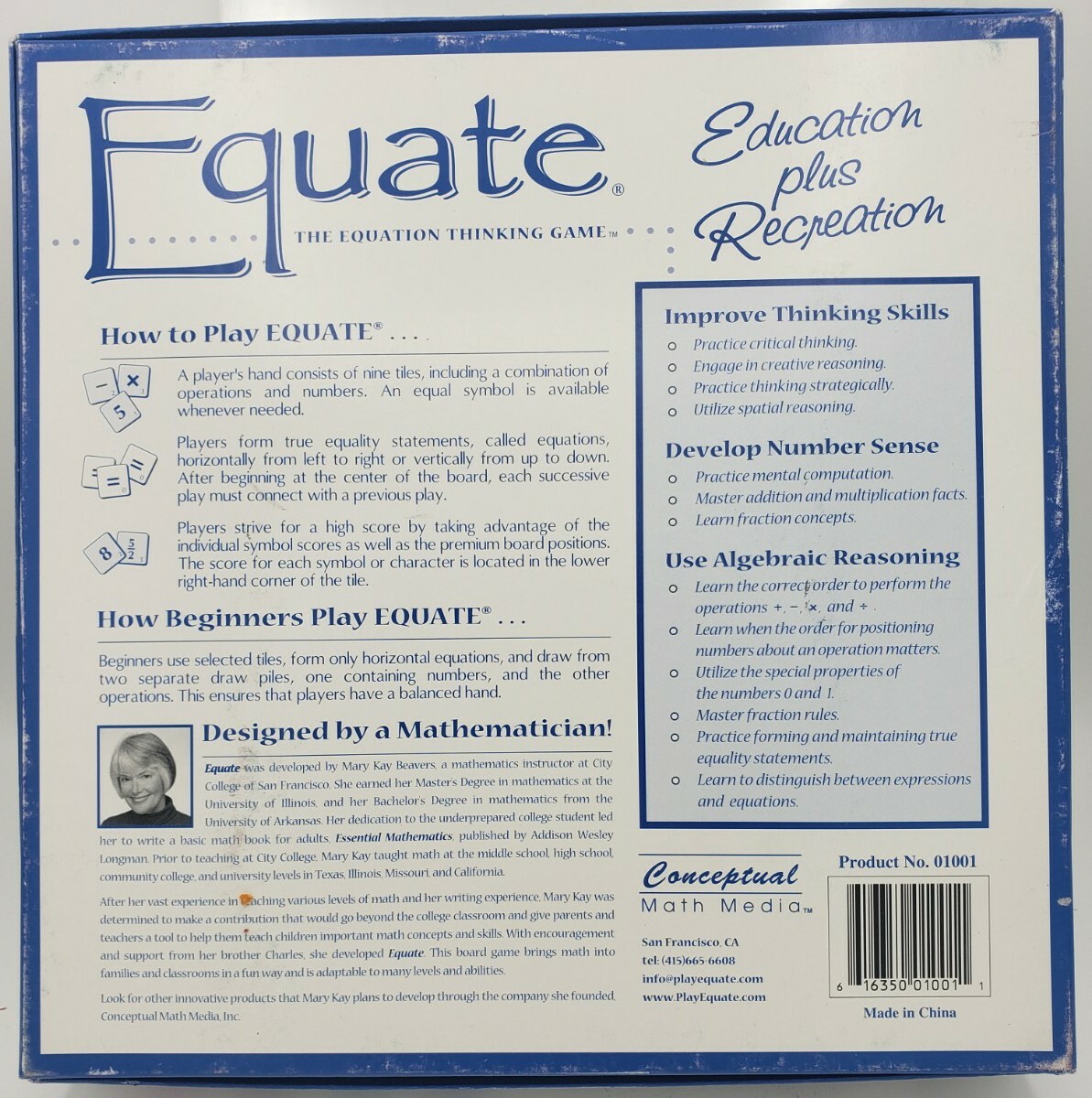 Equate The Equation Thinking Board Game Home Schoolers Teach Math EUC Complete