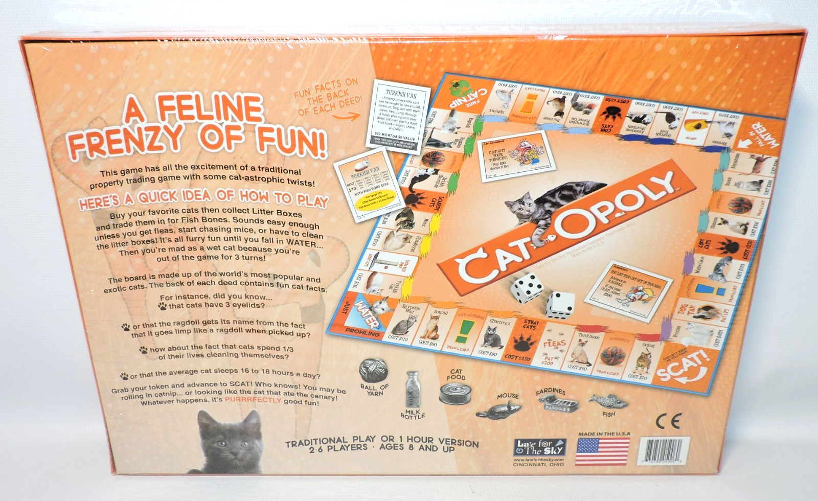 Cat-Opoly Board Game Cat Themed Monopoly Property Trading Kitten, NEW NIB SEALED