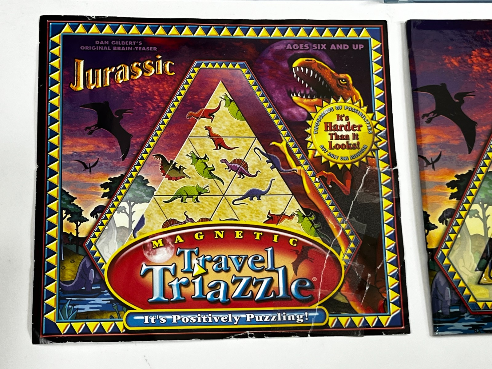 Magnetic Travel Triazzle Triangle Puzzle Jurassic Dinosaurs Dan Gilbert DaMert