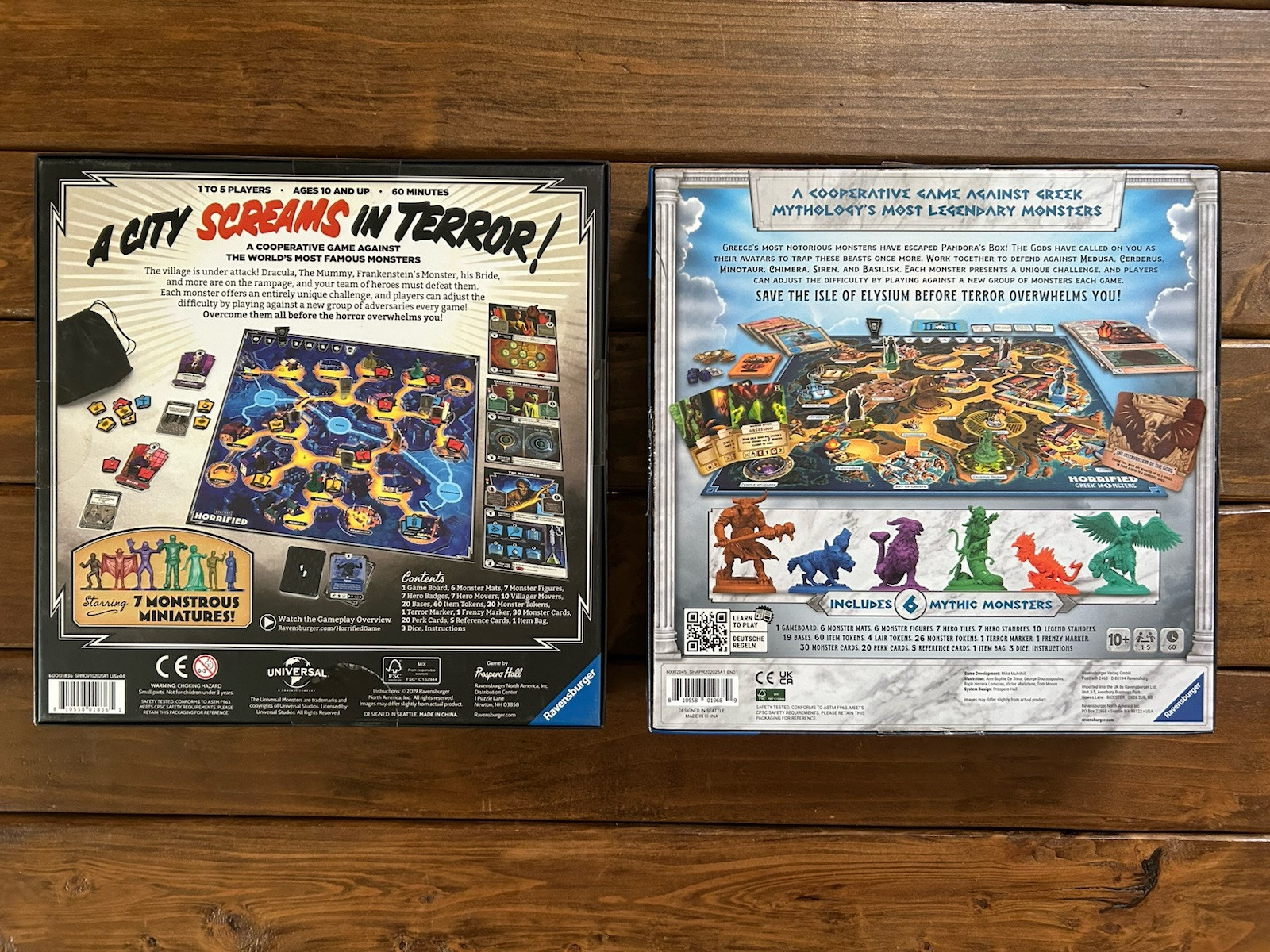 HORRIFIED! Board Game Bundle Universal & Greek Monsters (New/Unplayed)