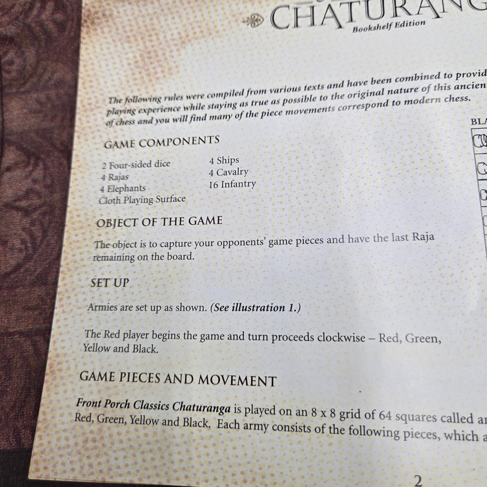 Chaturanga Classic Indian Strategy Game Front Porch Classics Wooden Box