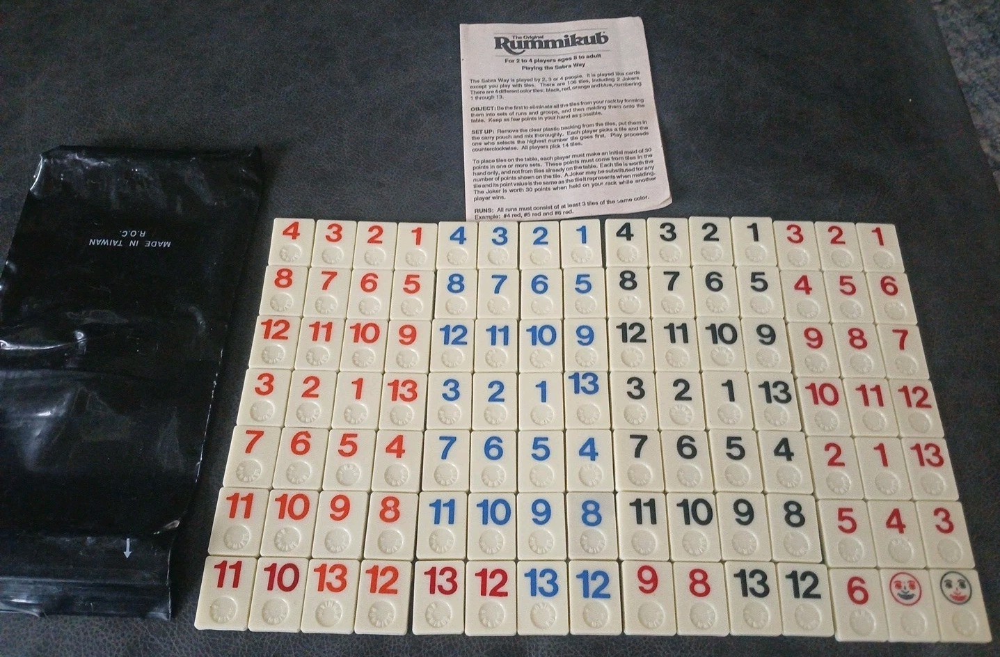 Miniature Rummikub Pressman Travel Size Tile Game Vintage Tiles & Rules Only