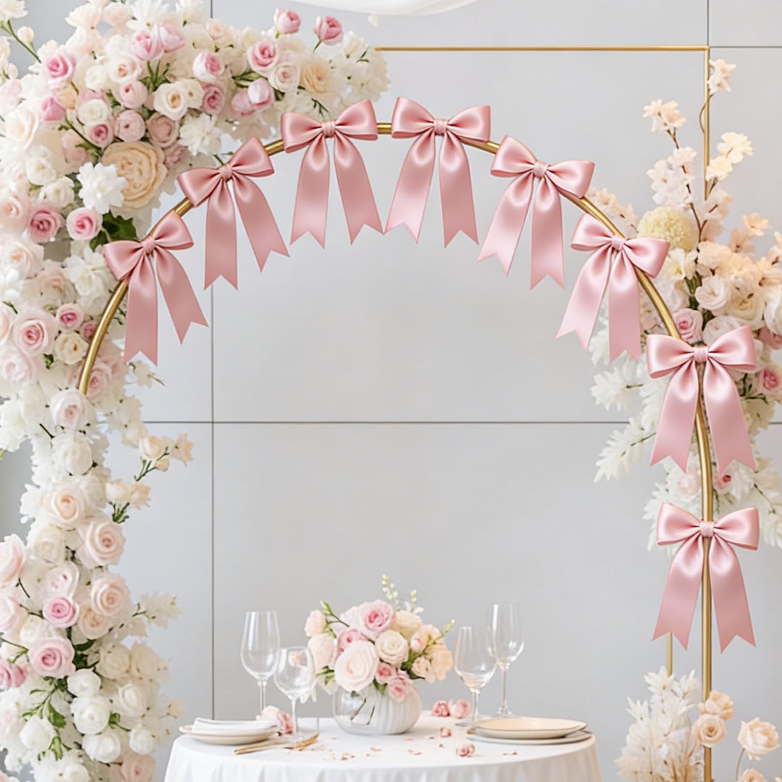 1 String Pink Bow Garland Banner 6.7ft/2m long, 9.4×6.7 inches,
