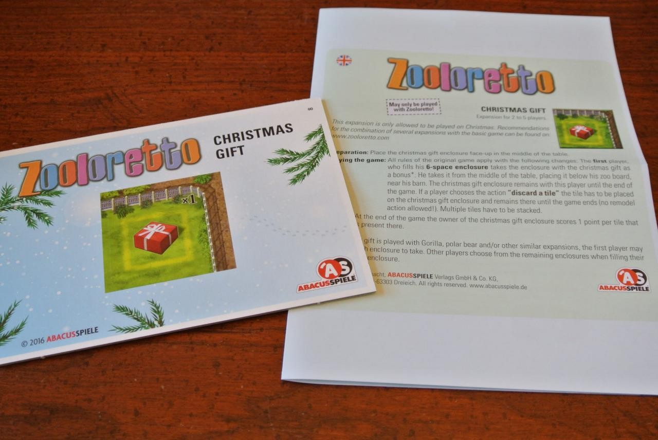 ZOOLORETTO CHRISTMAS GIFT Board Game Expansion Promo BRETTSPIEL ADVENT CALENDAR