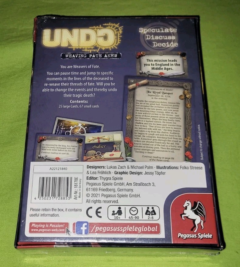 Undo Long Live The King Fate Change History Card Game Pegasus 2021