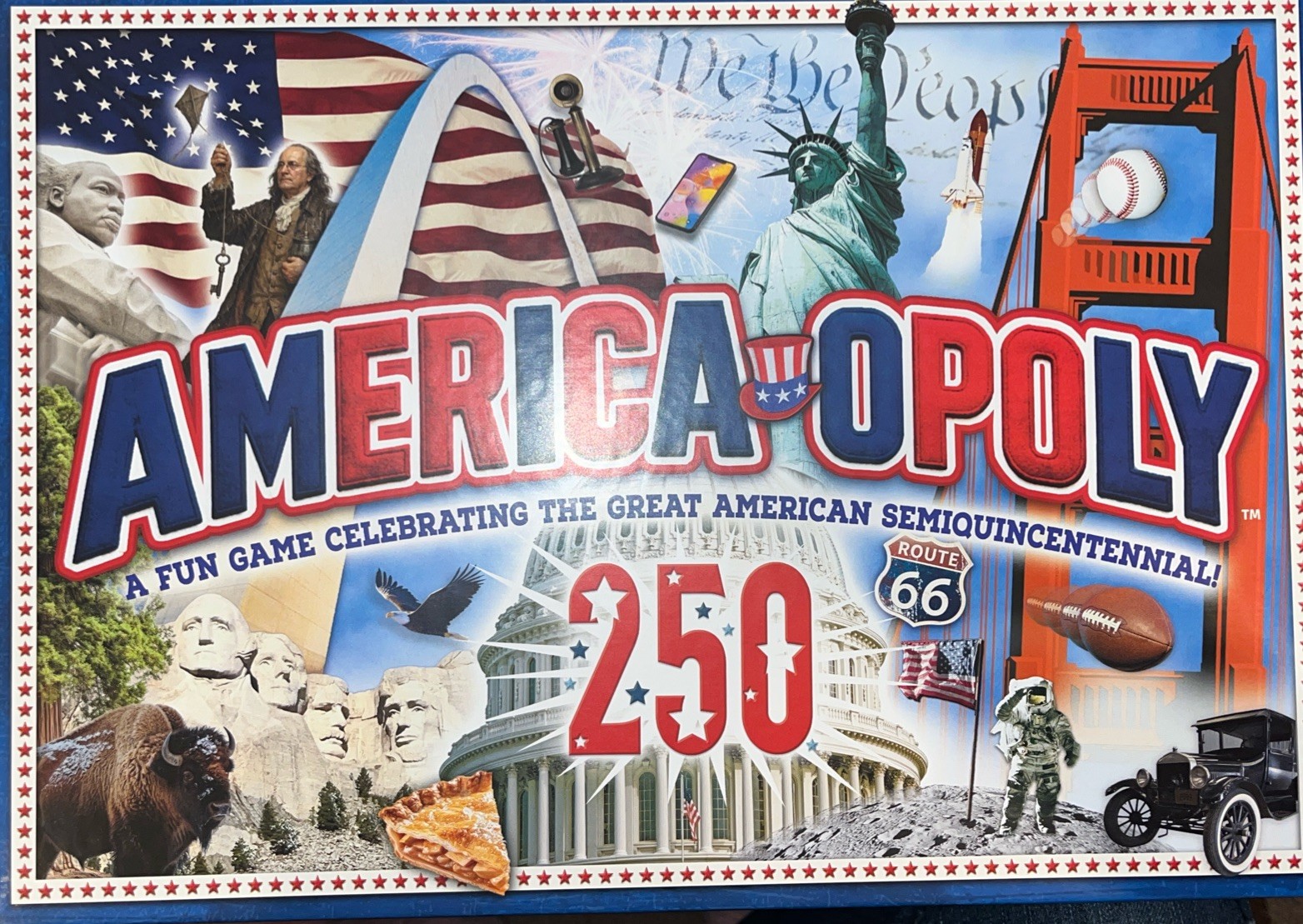 NIB – America-Opoly – 250th Board Game – 2026 For 2 to 6 players Ages 8 and up.