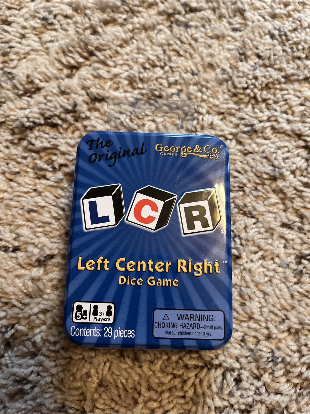 LCR® Left Center Right™ Dice Game – Blue Tin