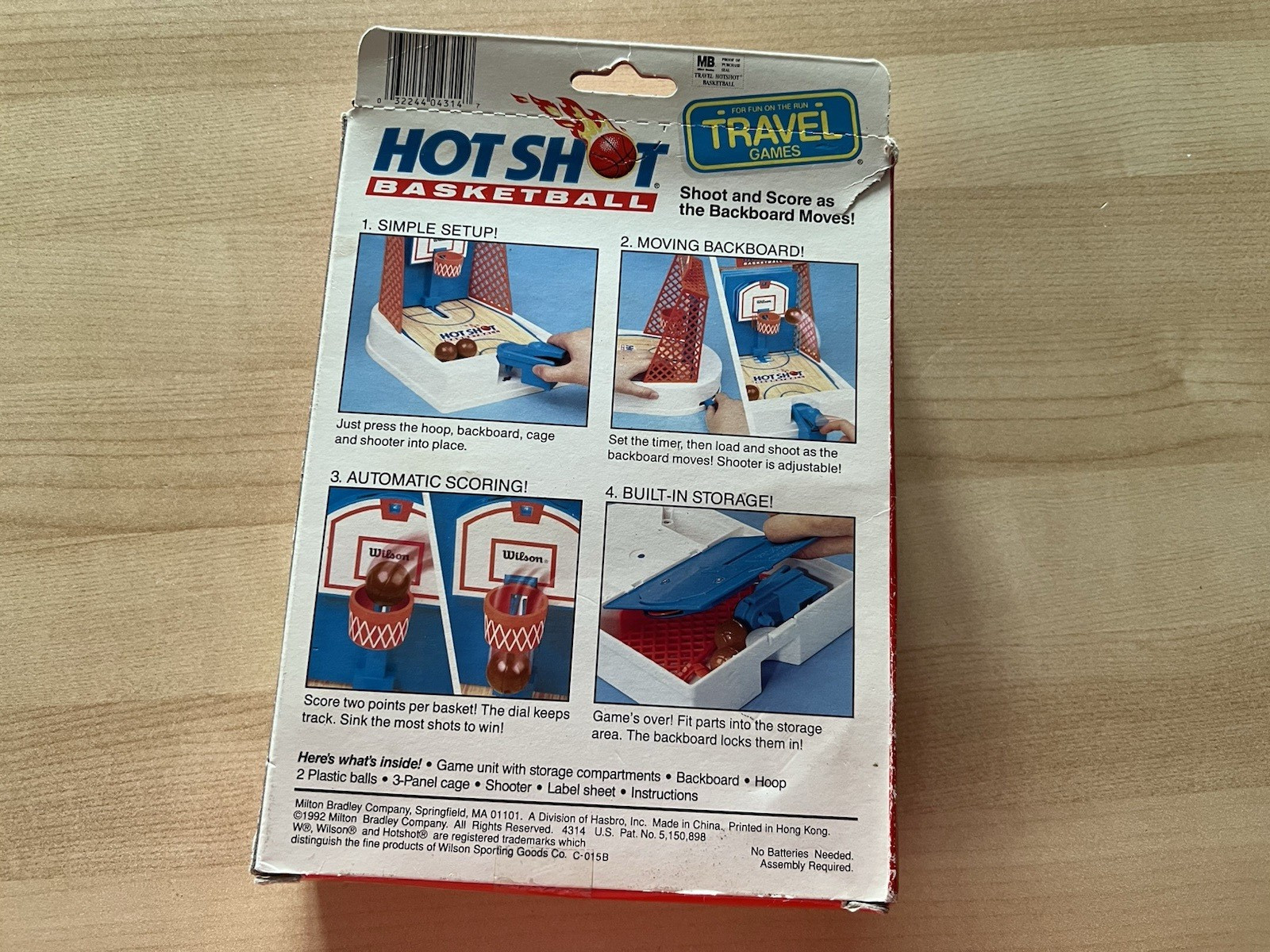 Vintage MB Hot Shot Basketball Travel Game Milton Bradley Complete Open Box