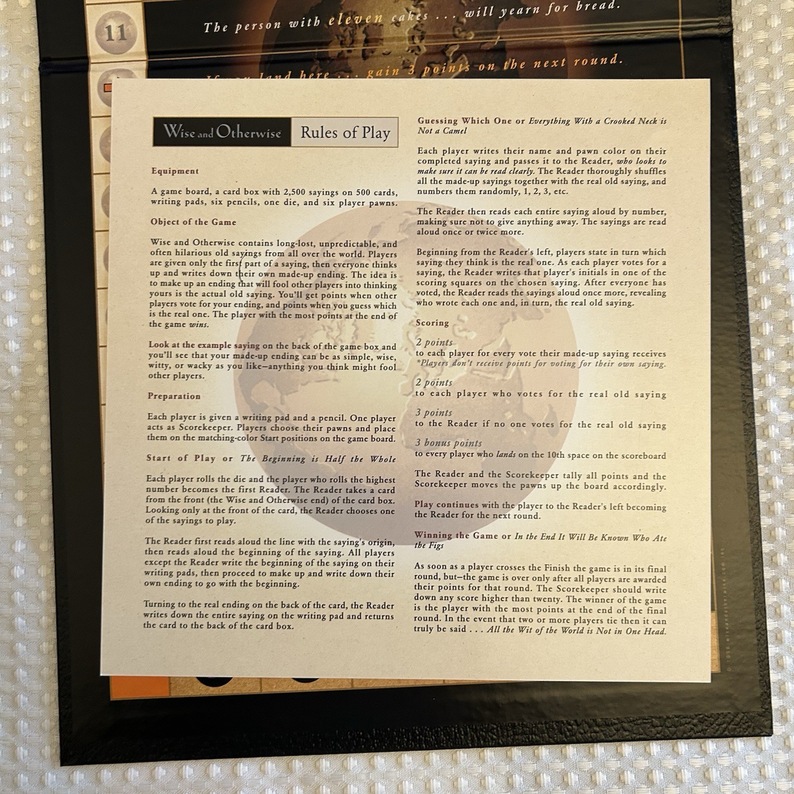 Wise and Otherwise Board Game – COMPLETE 1997 Trivia Party Word Family