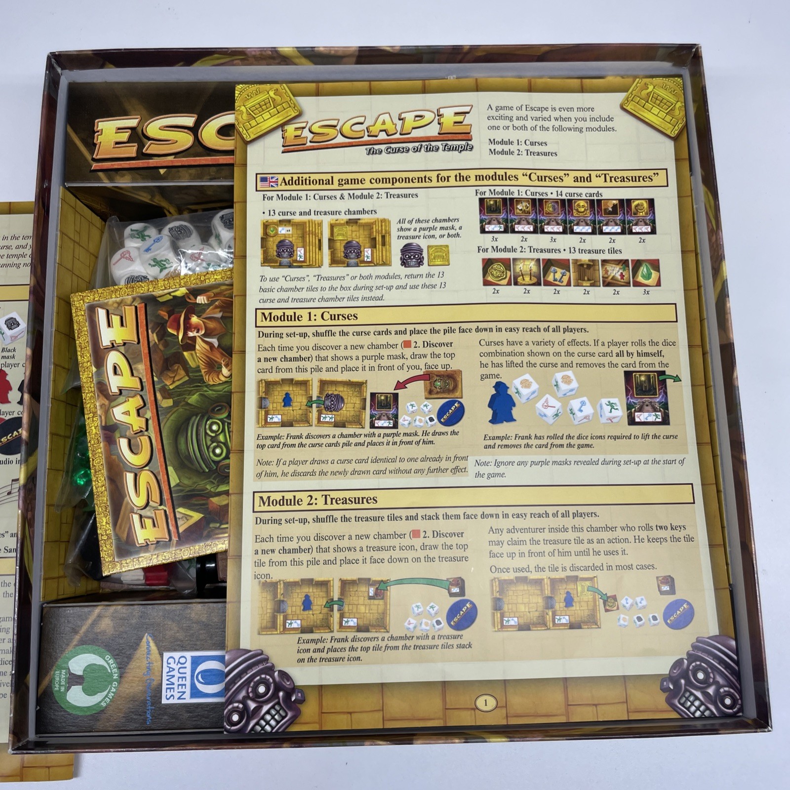 Escape Curse of The Temple Board Game Queen Games Real Time Adventure Family