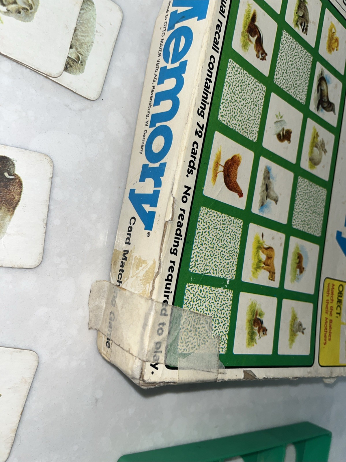 Milton Bradley Memory Animal Families Card Matching Game 1980