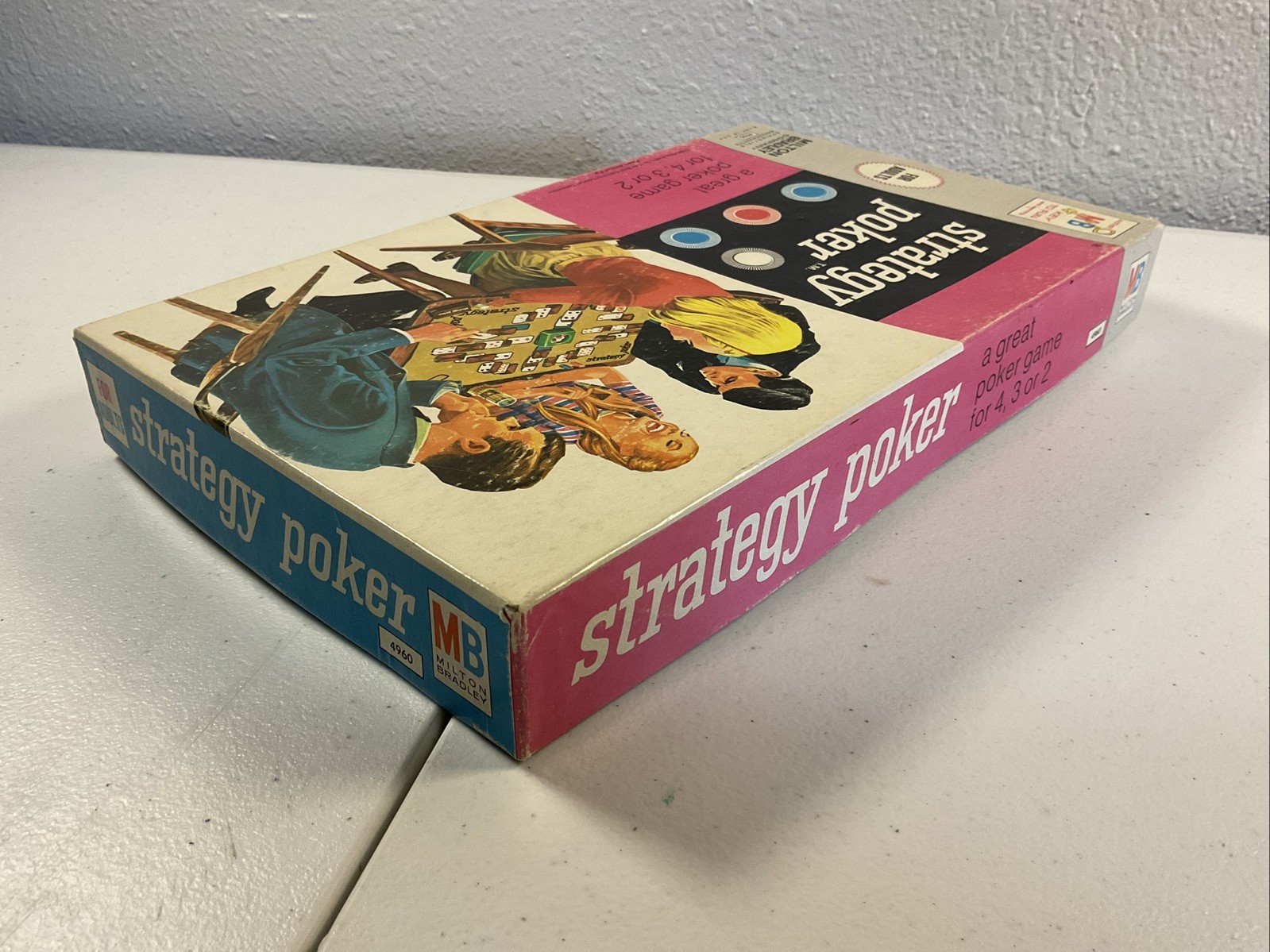 STRATEGY POKER Board Game (1967 Milton Bradley) — Complete in Box