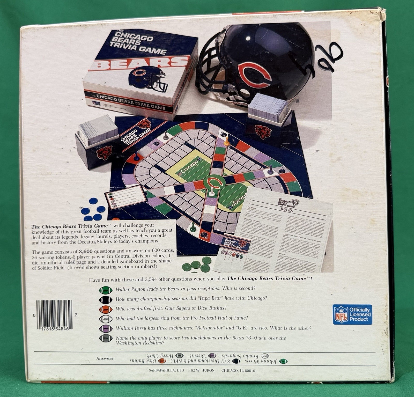 Chicago Bears Trivia Board Game 1985 Edition-Officially Licensed – New