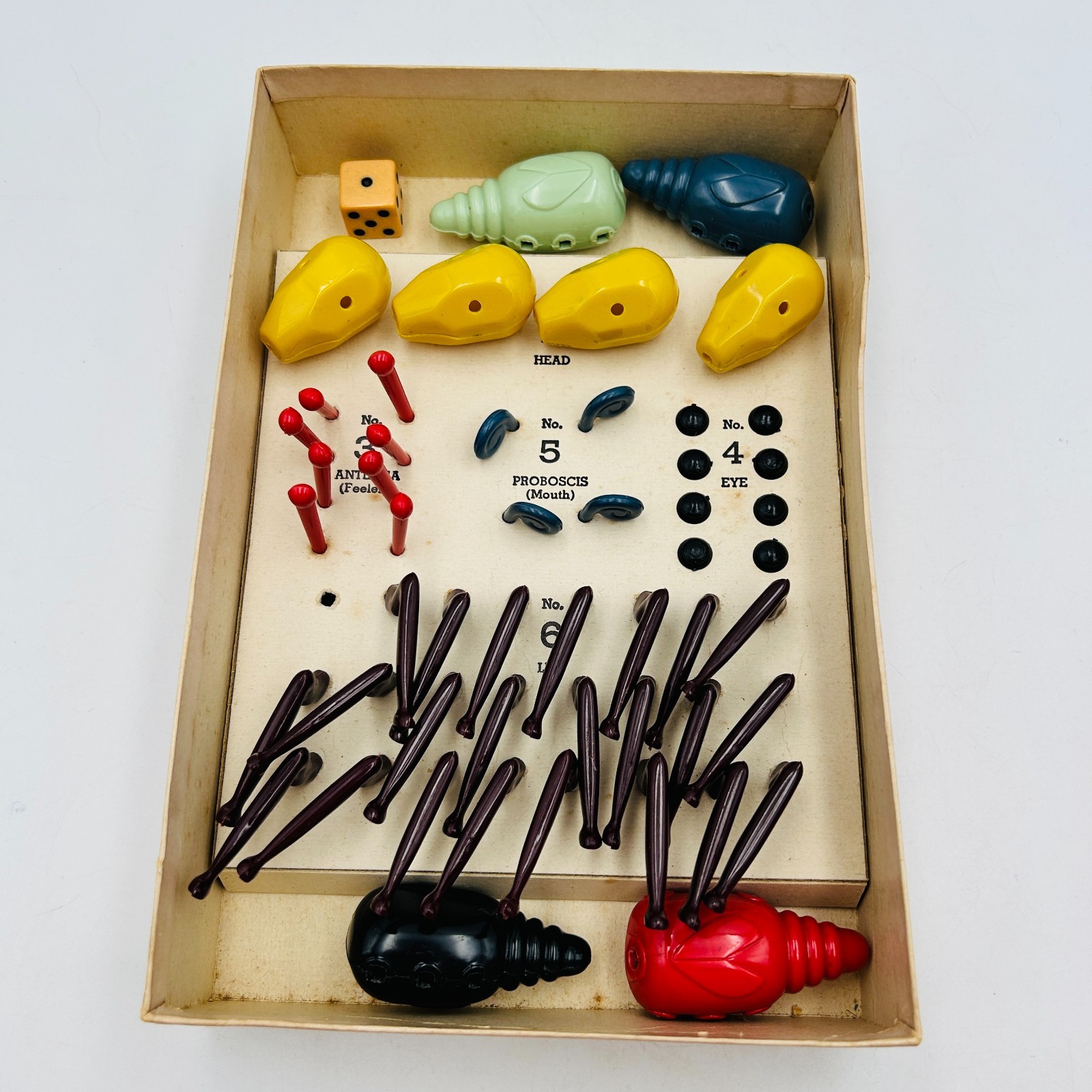 Classic Schaper Cootie Ant Game Missing 1 Leg Instructions Man Cave Vintage
