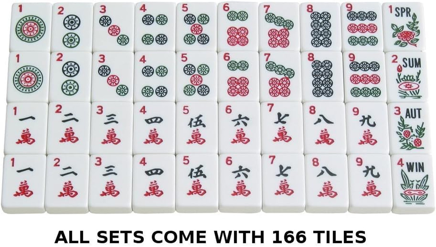 NEW! – American Mahjong Set – 166 White Tiles (All-In-One Rack/Pushers), Silver