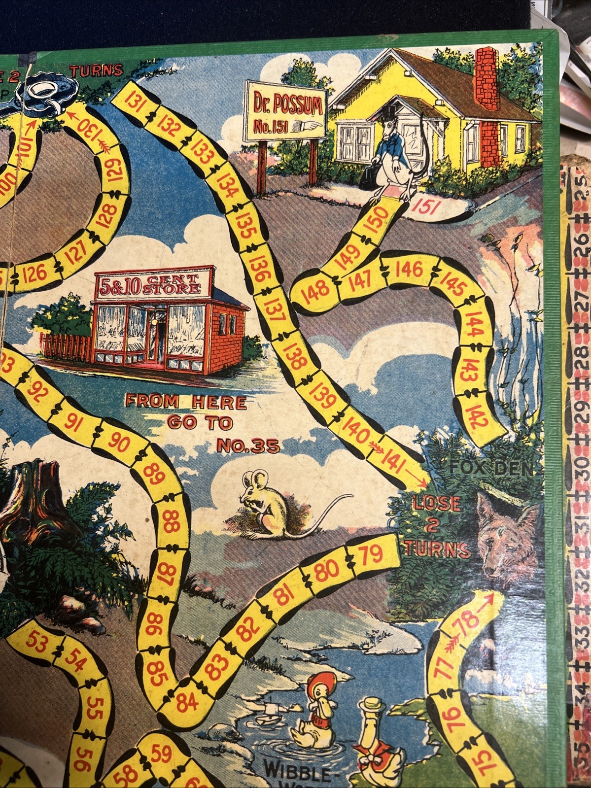 Uncle Wiggly Board Game in Box Milton Bradley 1937 Early Version #4829 w Cards