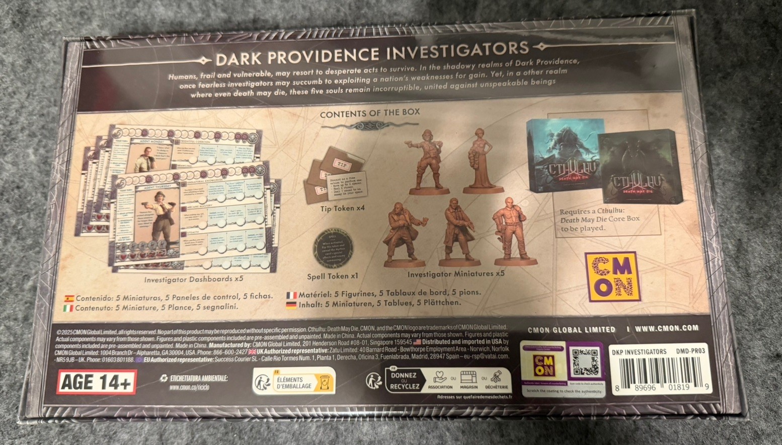 Cthulhu Death May Die: Dark Providence Investigator Preorder Exclusive Promo NIS