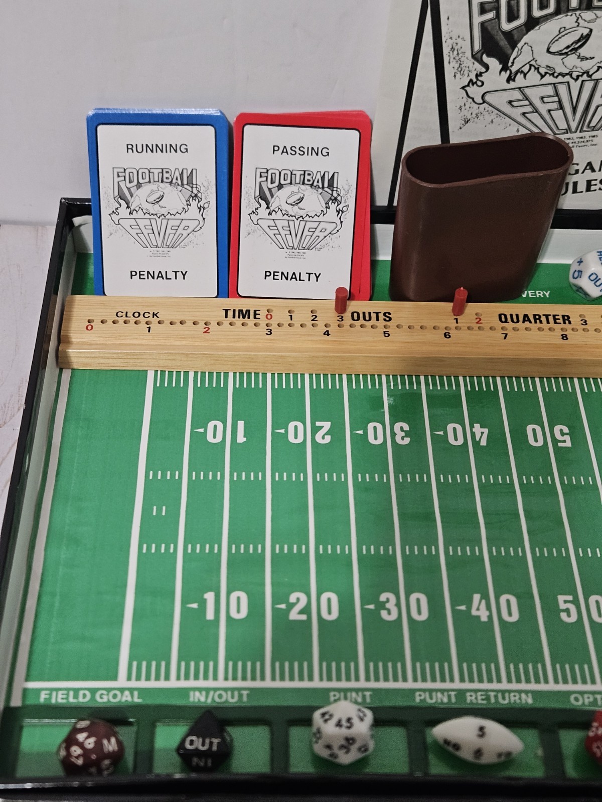 Football Fever The Game Cards Dice Hansen 1985 Vintage Board Game 100% Complete