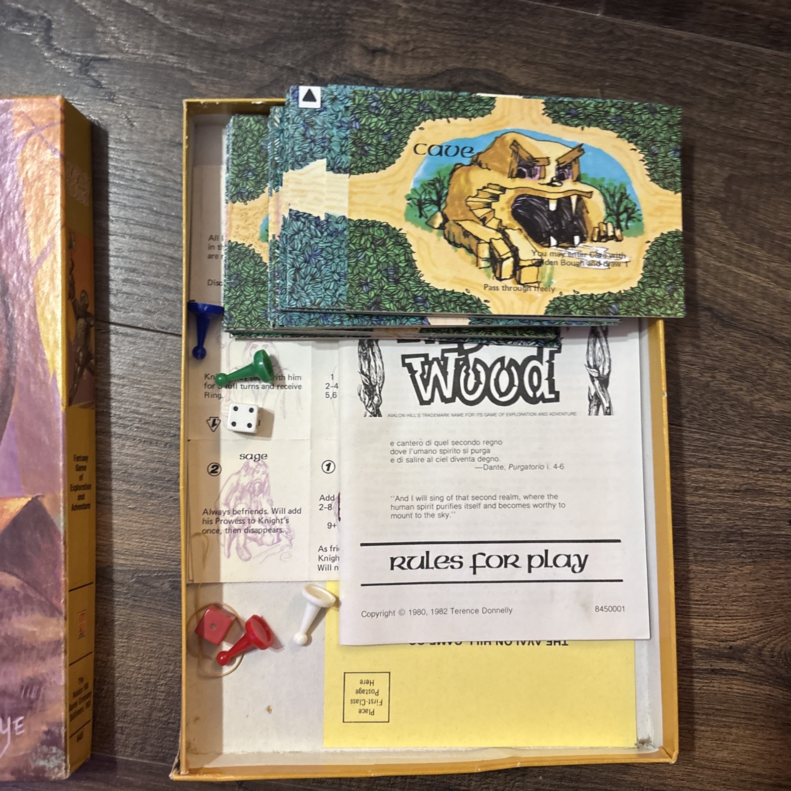The Mystic Wood VINTAGE 1982 Board Game Avalon Hill Fantasy Adventure