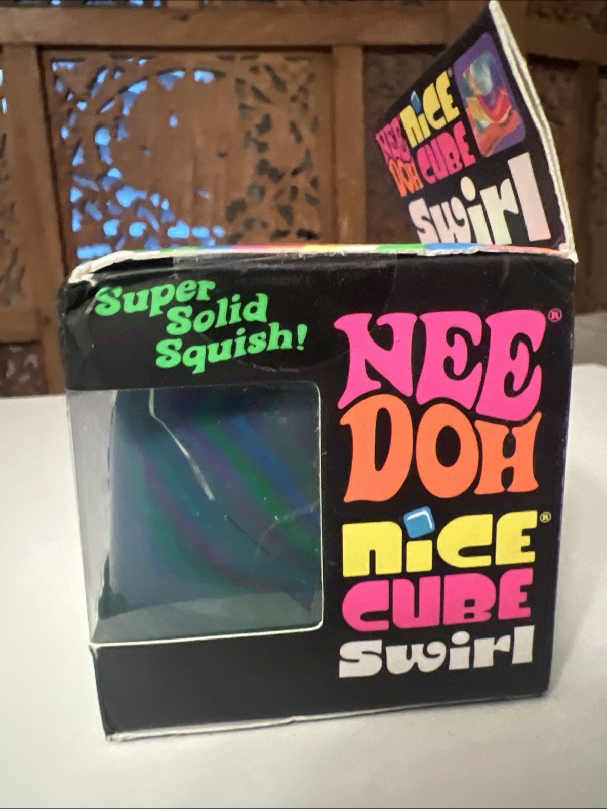 NeeDoh Nice Cube Swirl Nee Doh Squishy Swirl Cube Blue Purple NEW