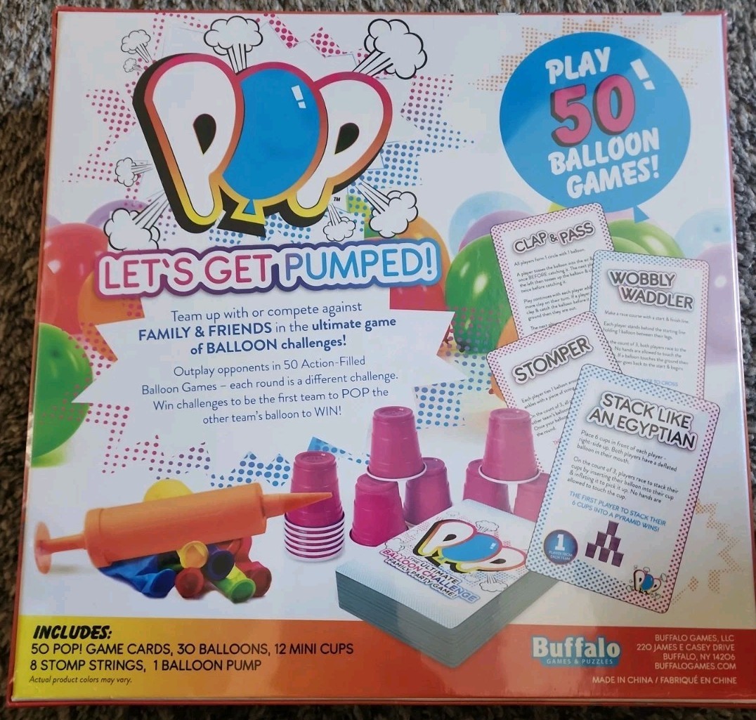 POP The Ultimate Balloon Challenge Family Party Game Buffalo Games New Sealed