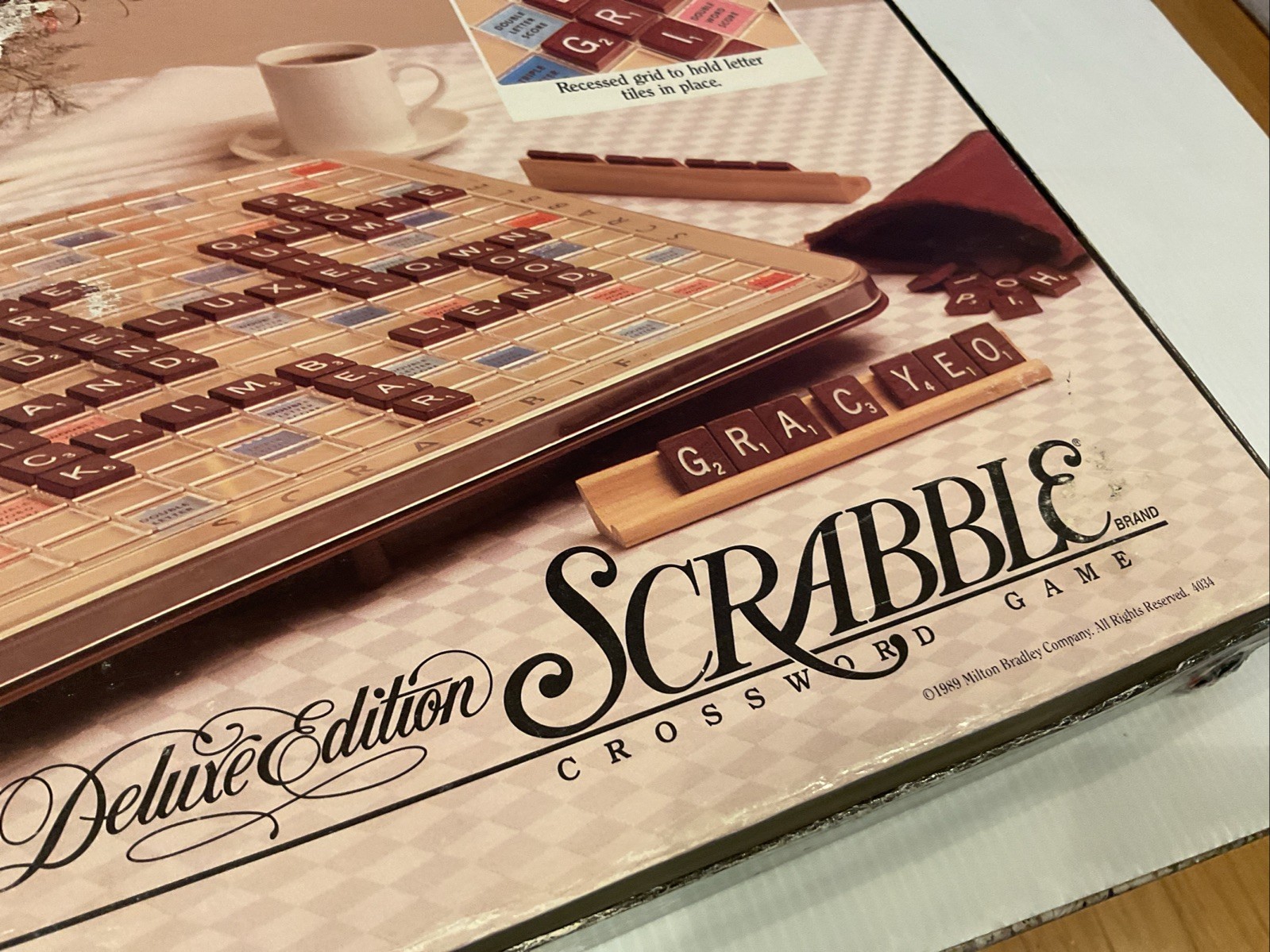 Milton Bradley 1989 #4034 Scrabble Deluxe Edition Board Game Complete Turntable
