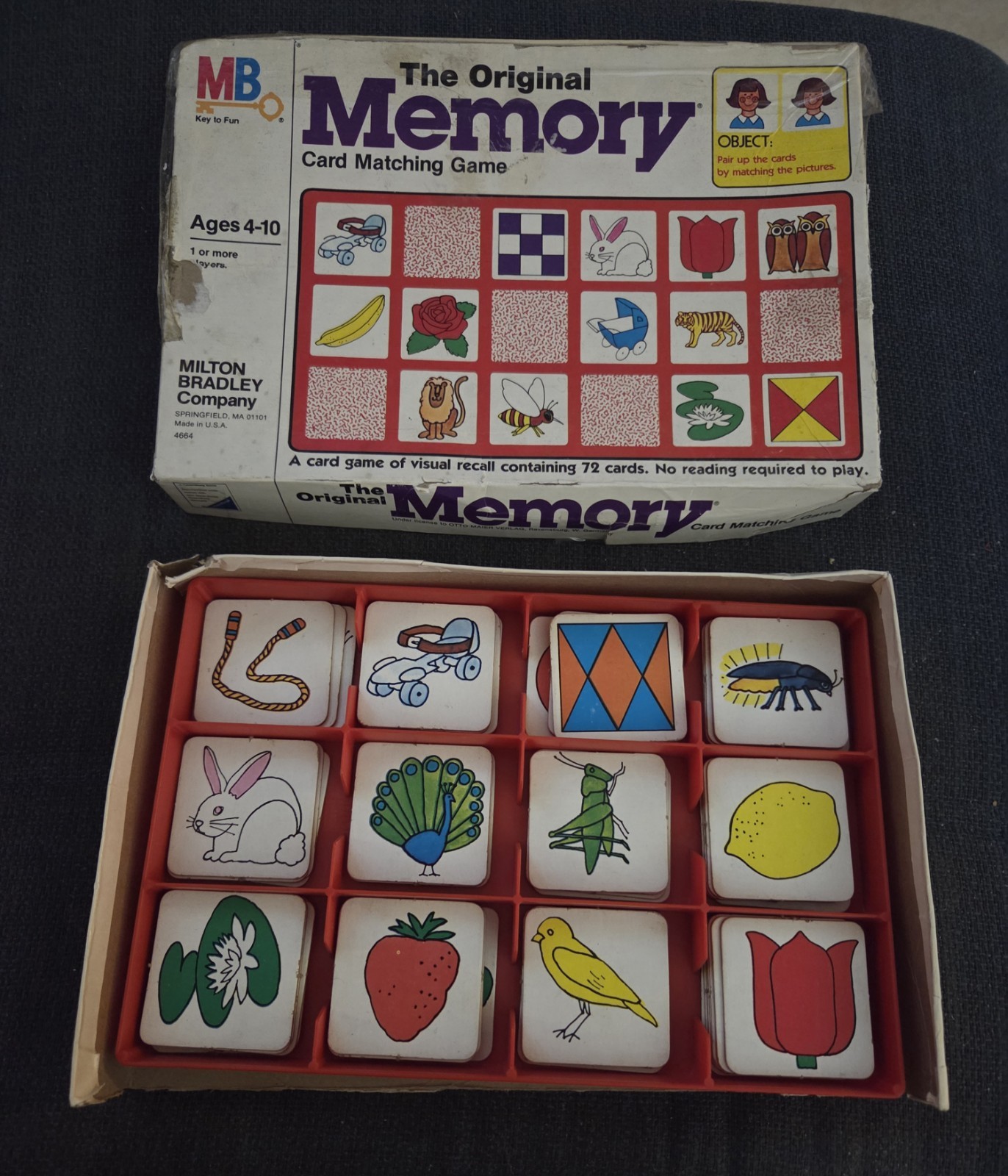 Vintage 1980 MB Original Memory Card Matching Game 34 Of 36 Pairs