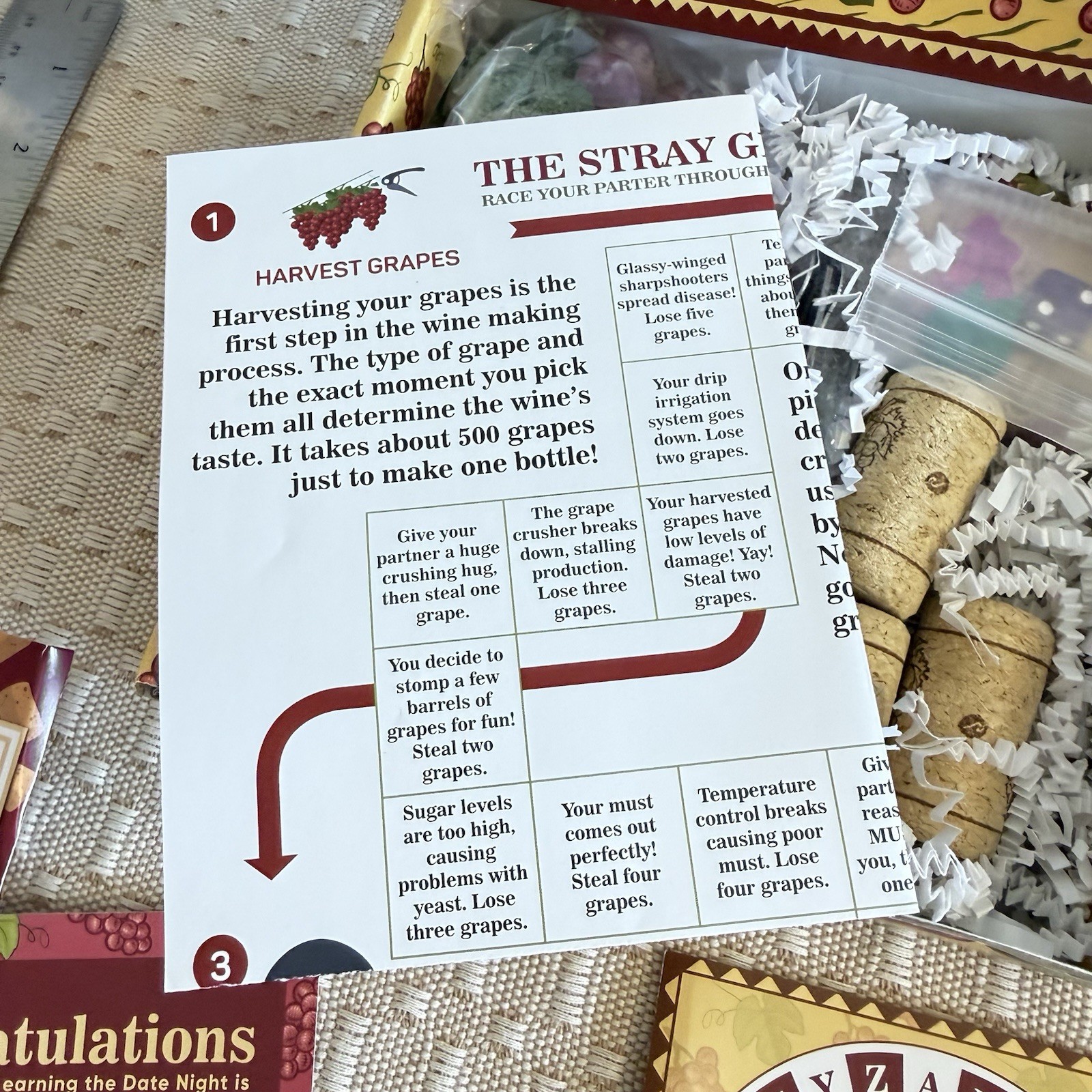 Love You Bunches Game Napa Valley Inspired Date Night Couples Wine New Open Box