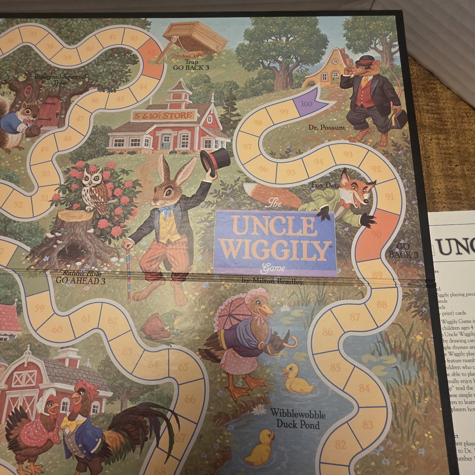 Vintage Uncle Wiggly Board Game – Milton Bradley – 1988 – 100% Complete