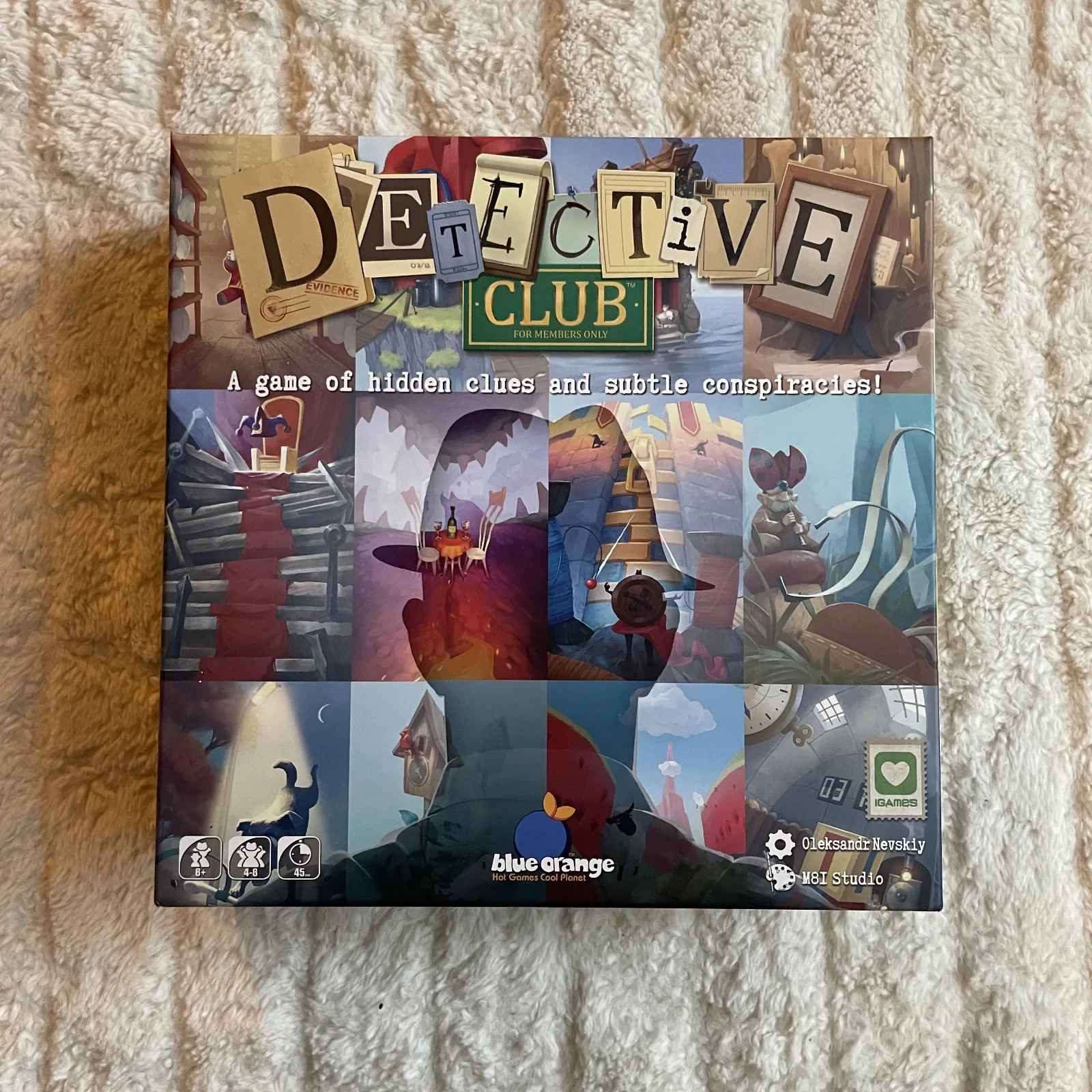 Detective Club Board Game by Blue Orange 2019 – 4 to 8 Players – Easy To Learn