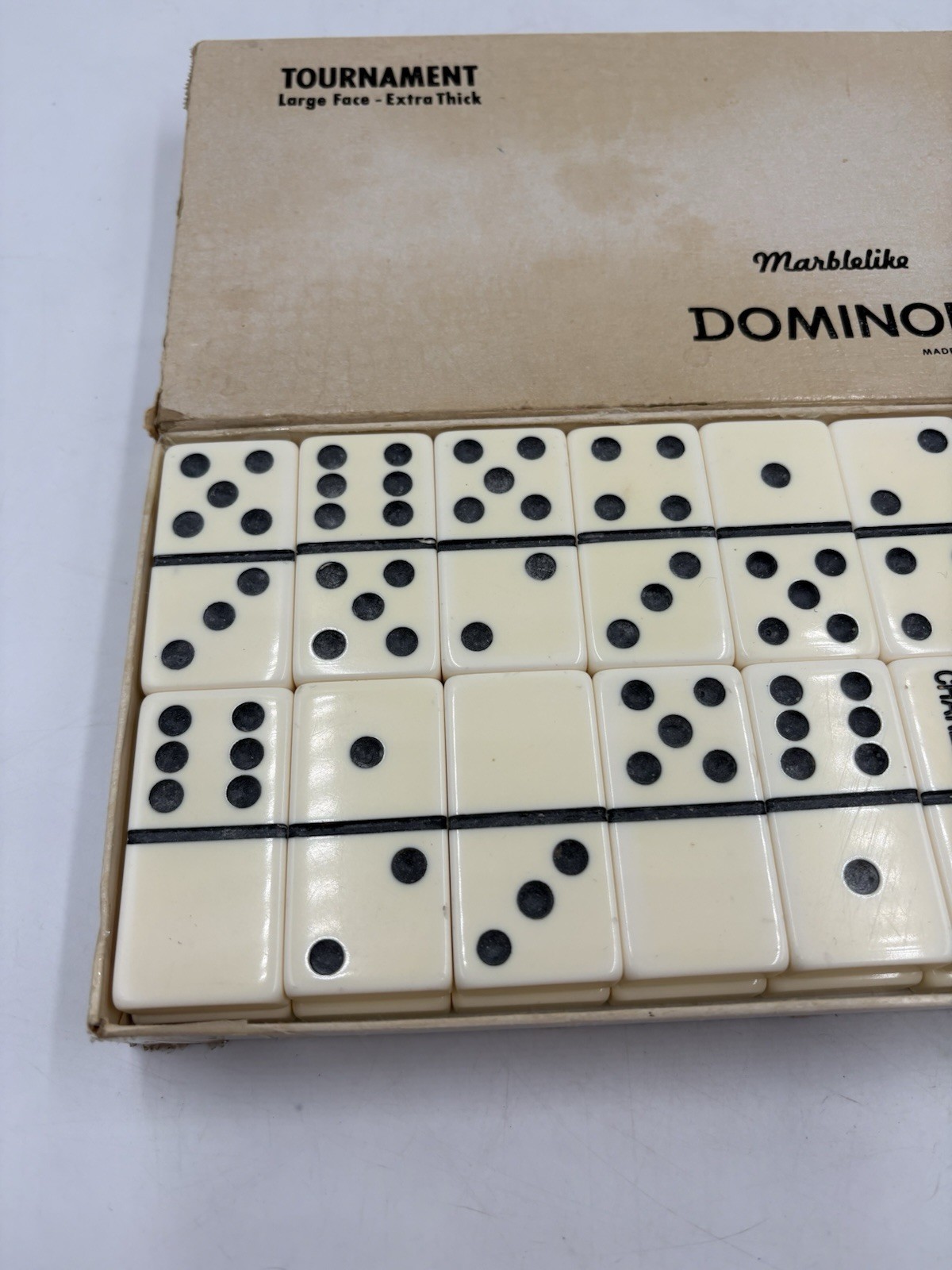 Puremco Tournament Marblelike Dominoes #1632 Large Face Extra Thick Made in USA