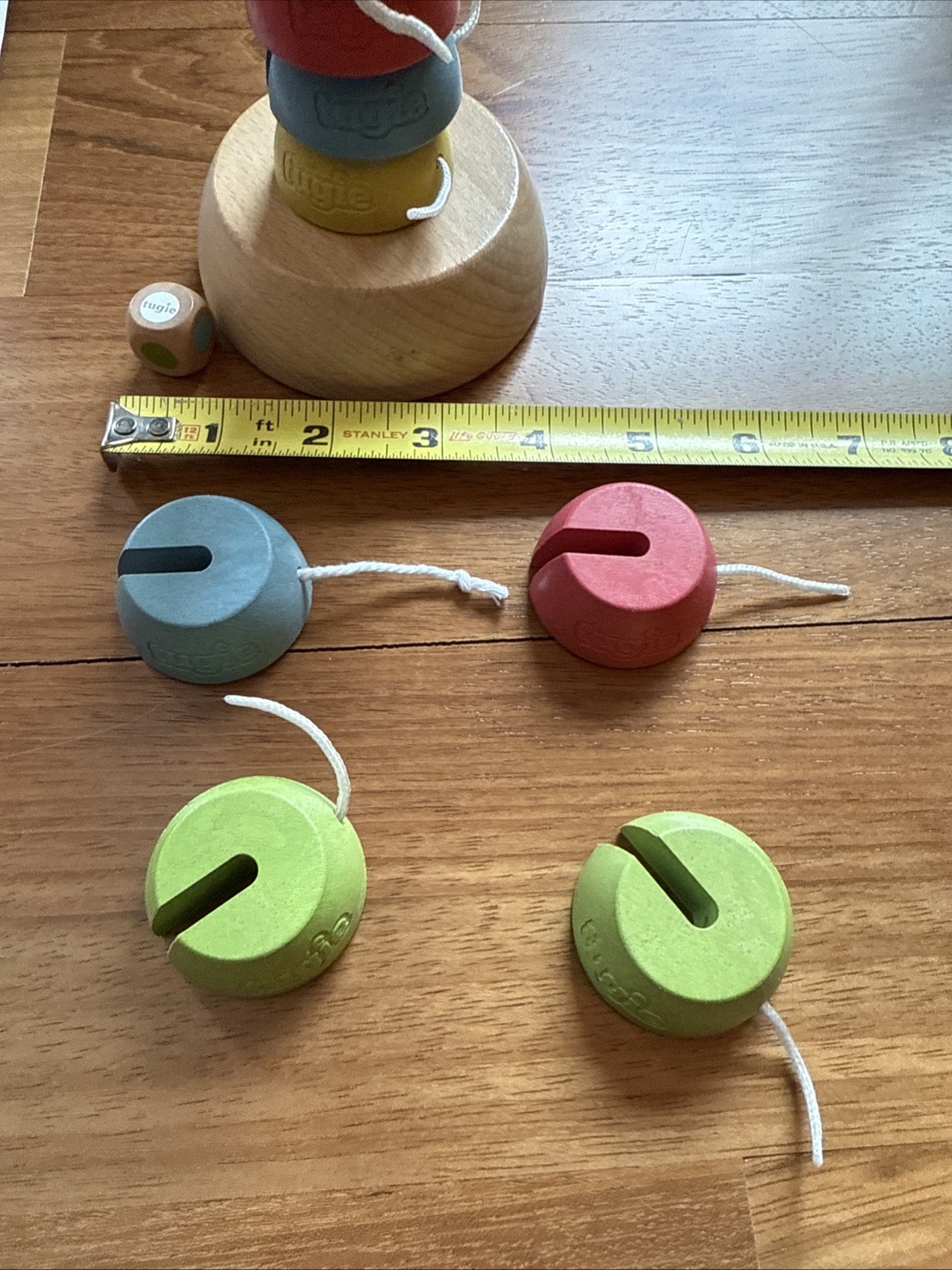 Tugged Don’t Topple The Tower Wooden Game by Marbles Brain Workshop EUC