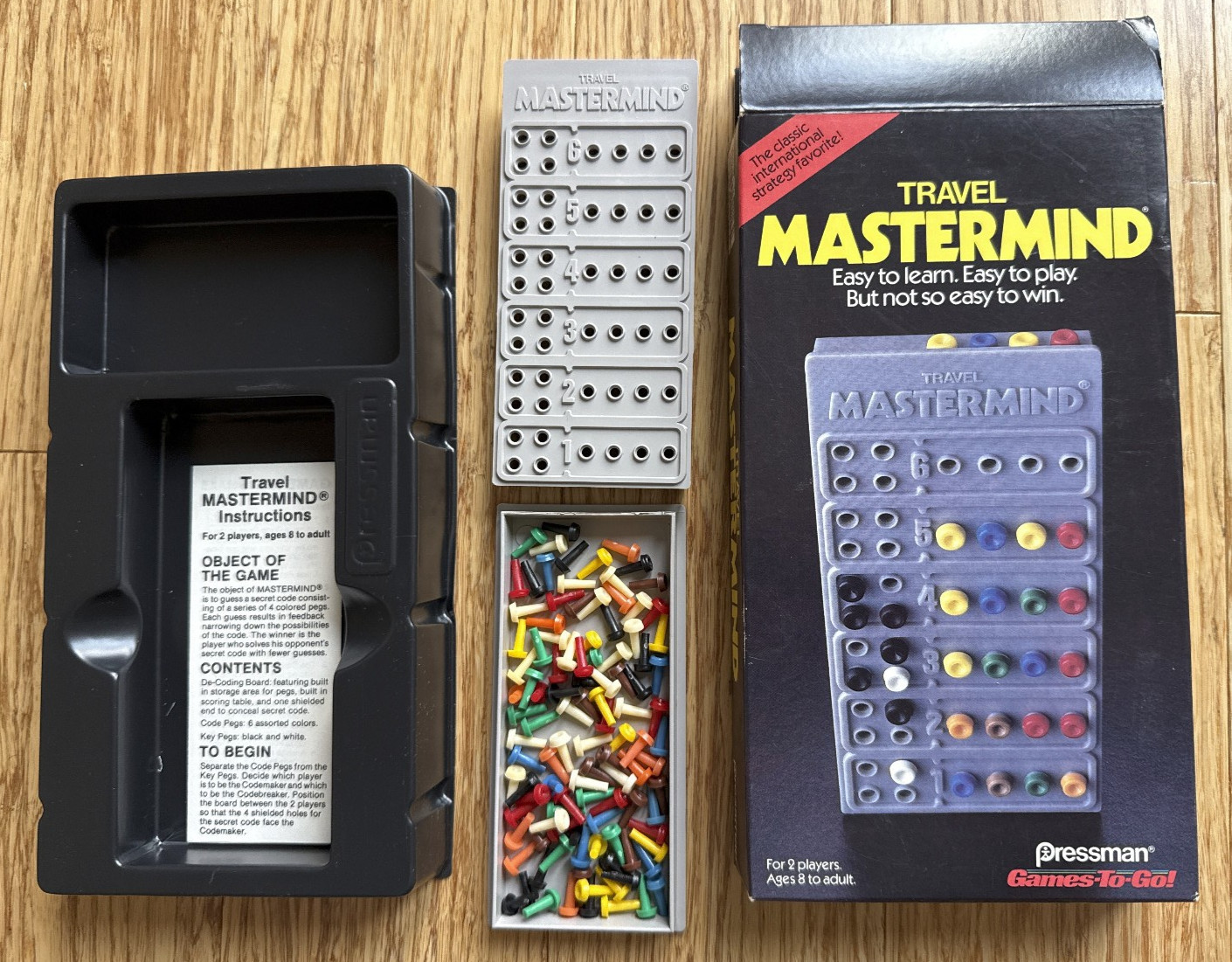 Travel Mastermind Vintage 1988 Pressman Games-To-Go Complete Puzzle Game