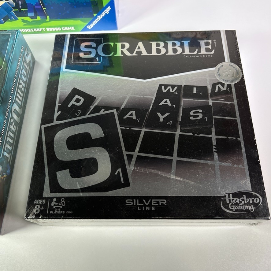 The Hobbit, Minecraft, Storm Vault, Scrabble, Ticket To Ride Board Game Lot (5x)