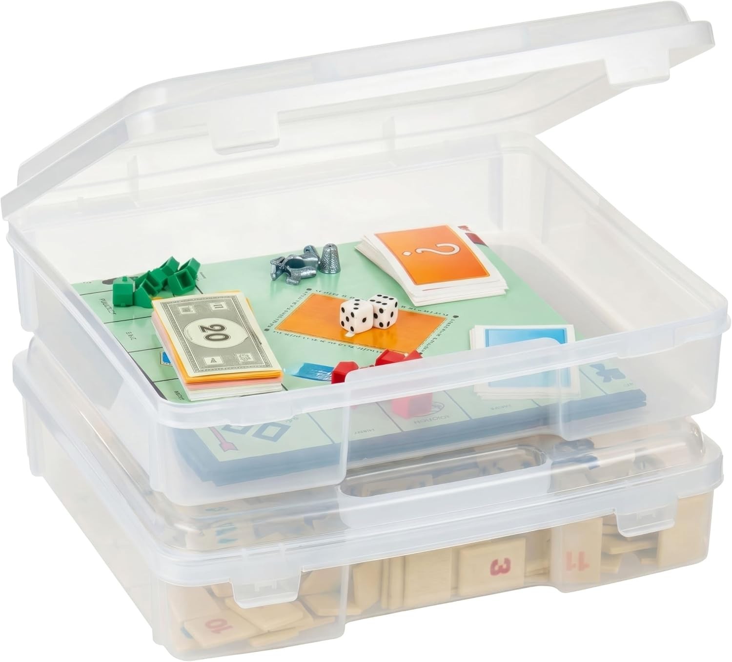 Board Game Storage Containers, 2-Pack || Organizers with Built-In Handle & Sn…