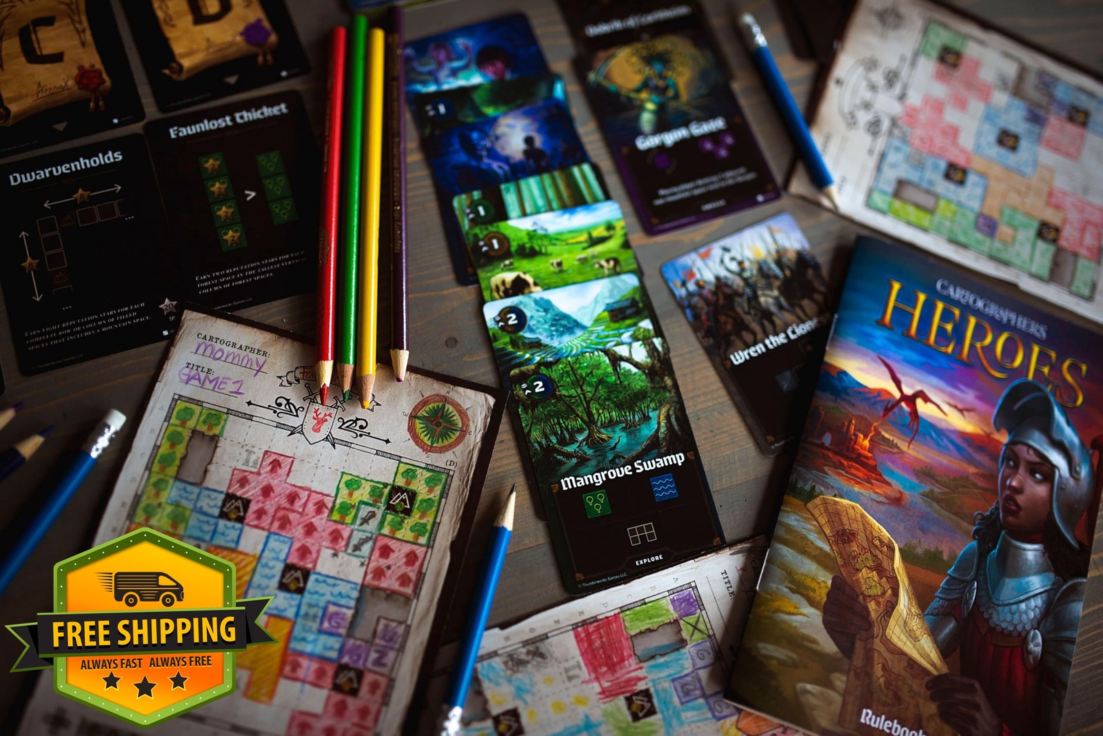 Thunderworks Cartographers Heroes Board Game