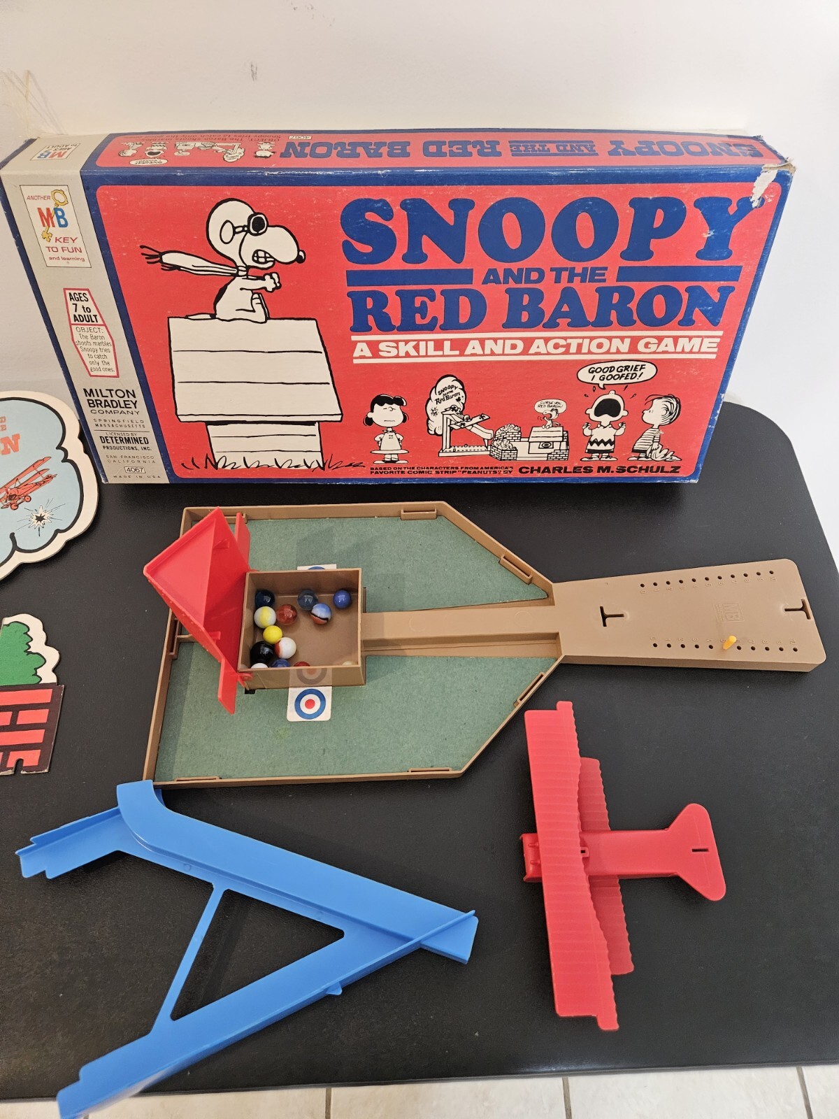 Vintage 1970 Snoopy And The Red Baron Skill and Action Game Incomplete For Parts