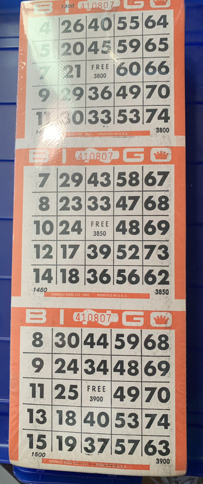 #256 New 1 Pack Orange Border Bingo Cards 1440 Total Cards!