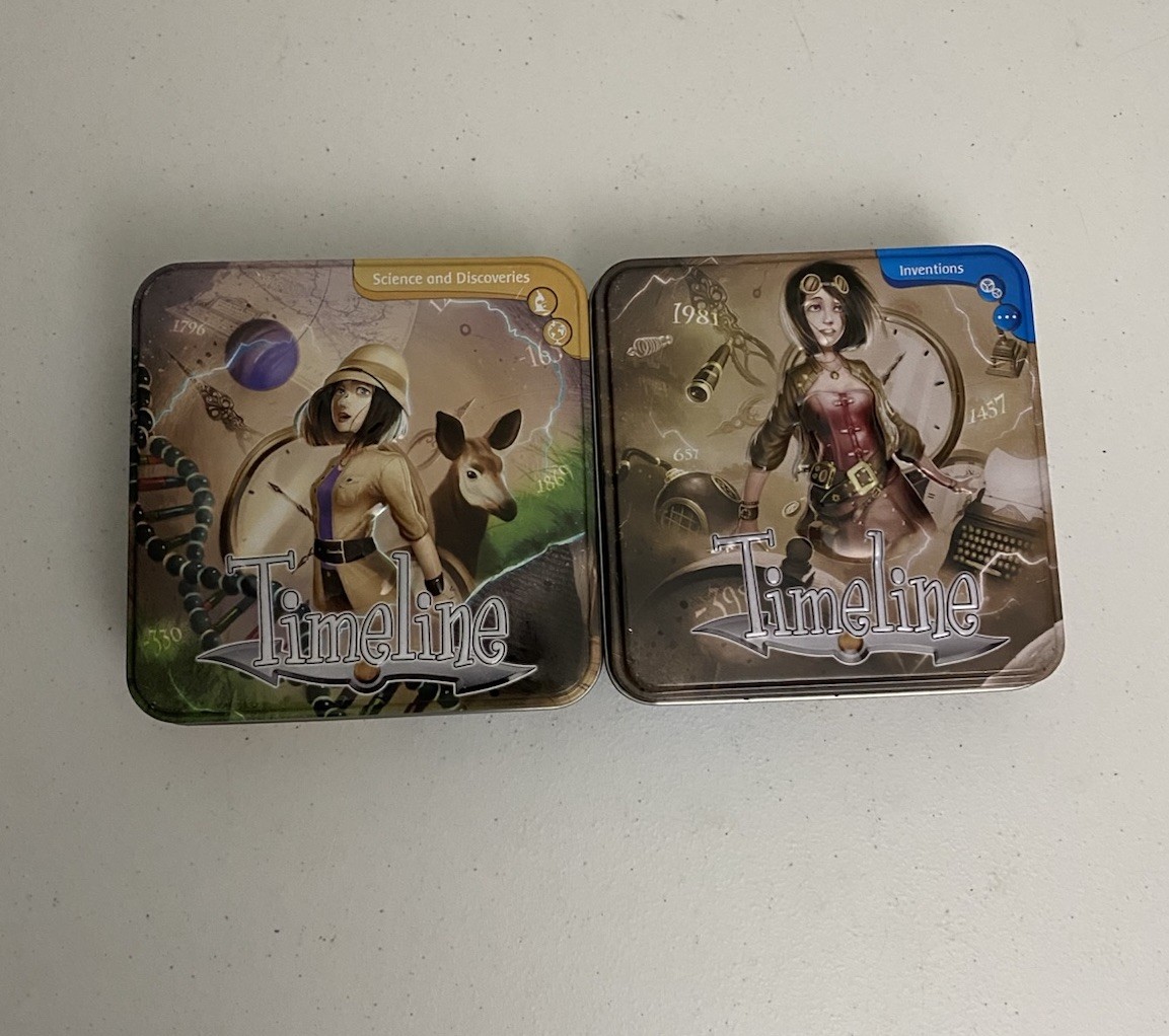 Timeline Inventions & Science Discoveries Card Game Tin Educational Family Games