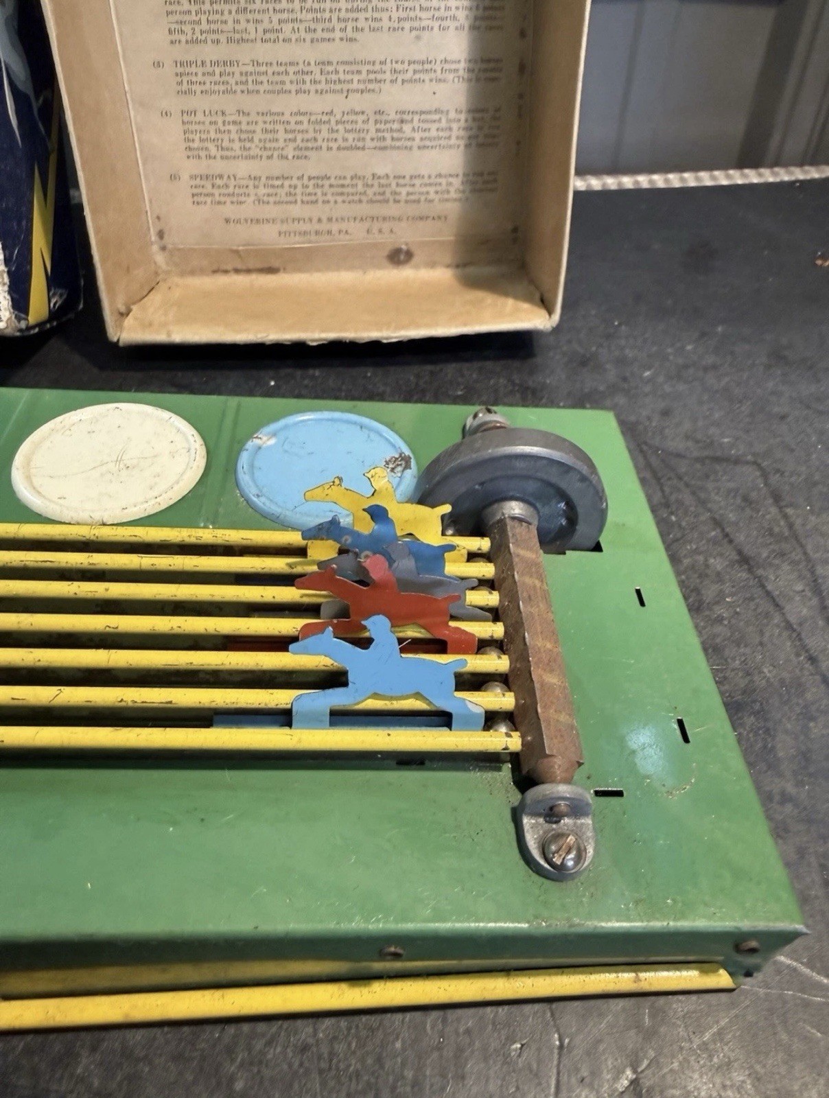 Vintage Gee-Wiz No 40 Horse Racing Game w/ Box Wolverine Supply Co.