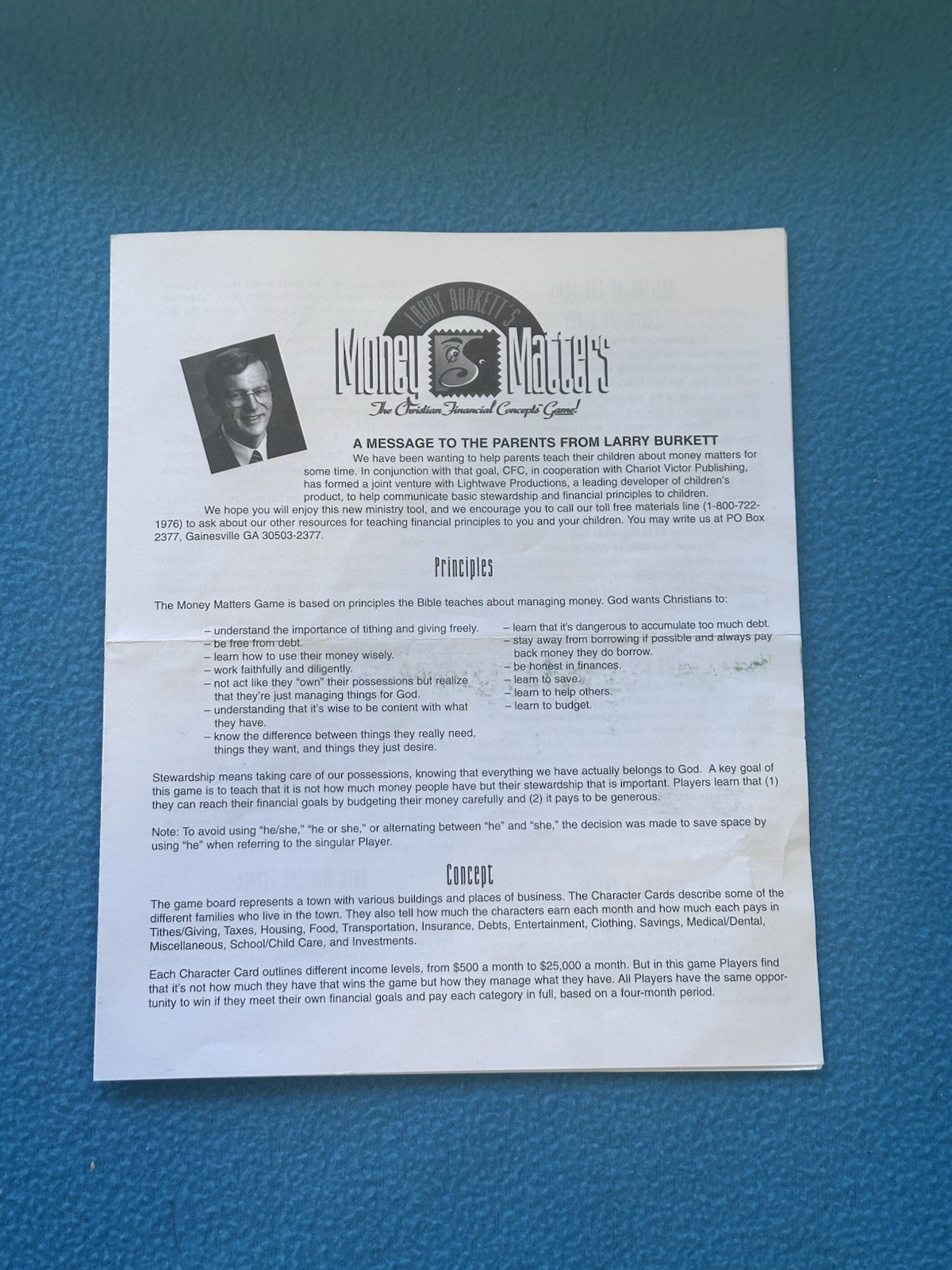 Vintage 1996 Larry Burkett’s Money Matters Christian Financial Concepts Game