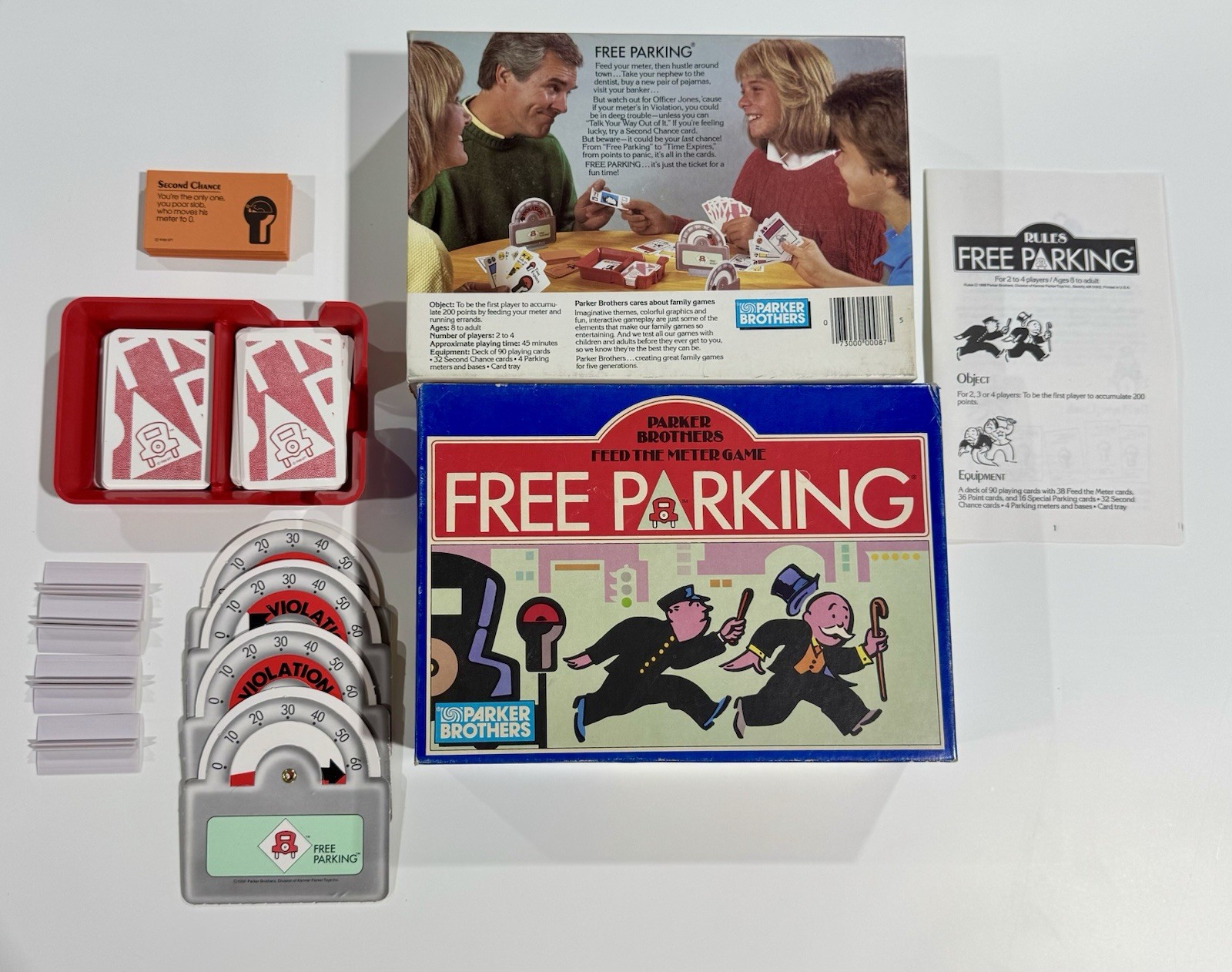 Parker Brothers Free Parking Feed the Meter Card Game Complete Vintage 1988