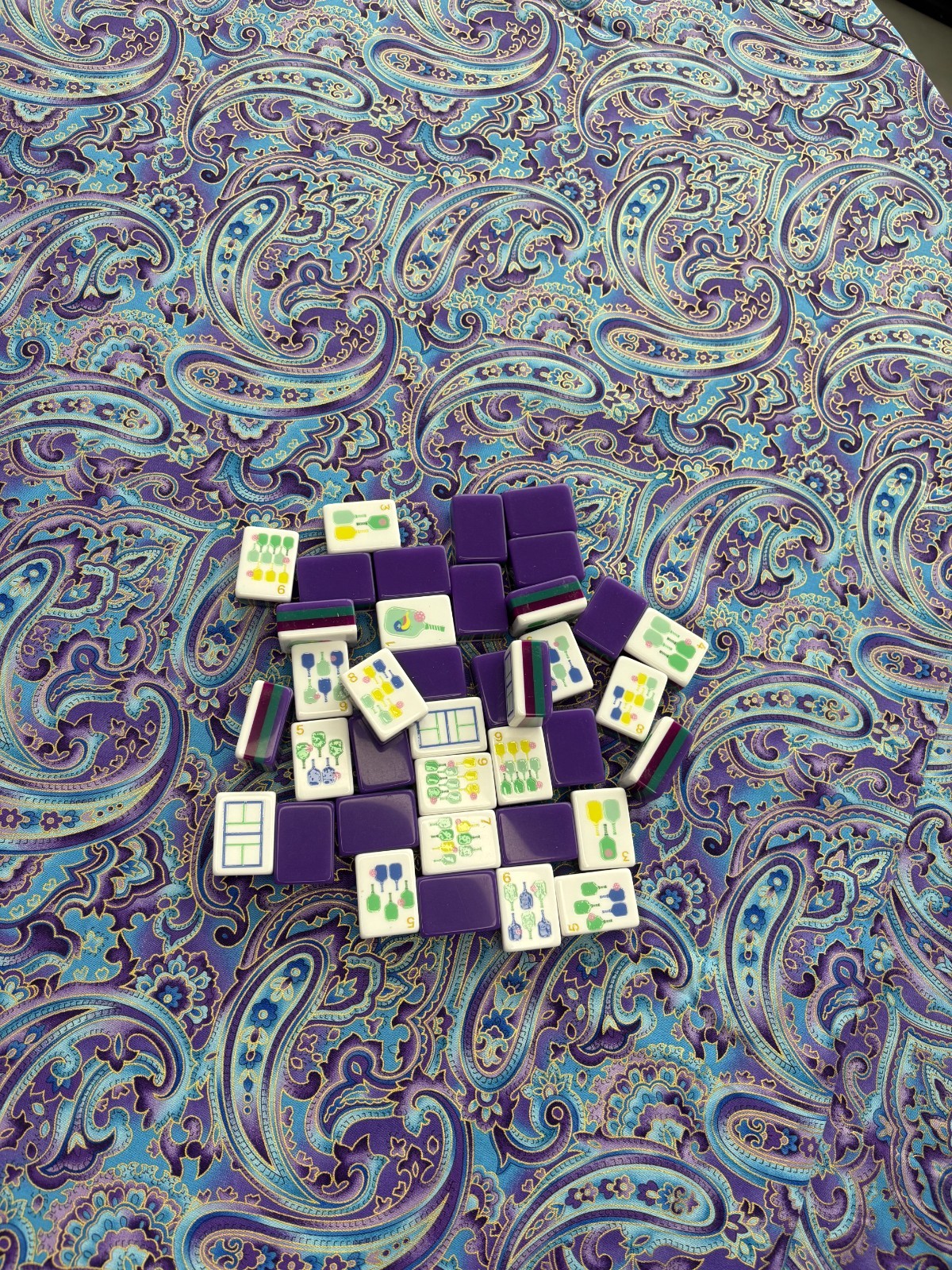 New Royal Purple American Mahjong 160 Engraved/Acrylic tiles + Bag + Free Ship