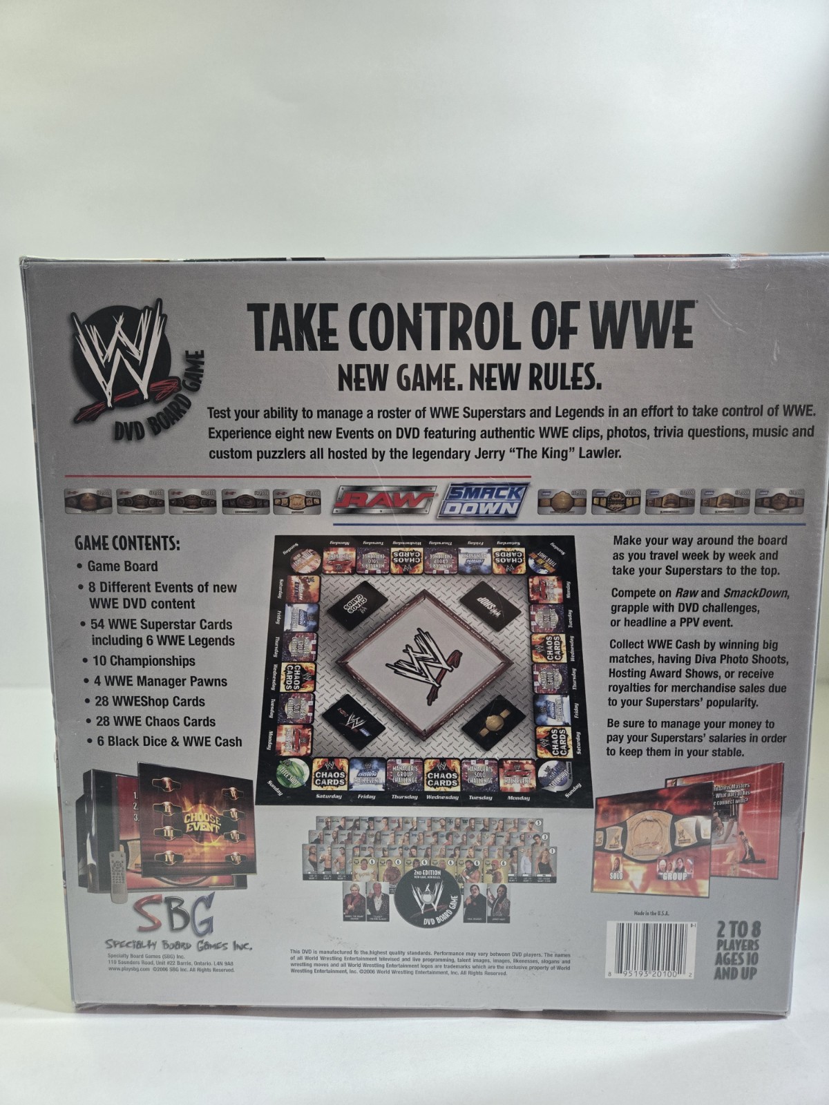 WWE DVD Board Game Specialty Board Game SPG 2nd Edition Raw WWE Smackdown Sealed