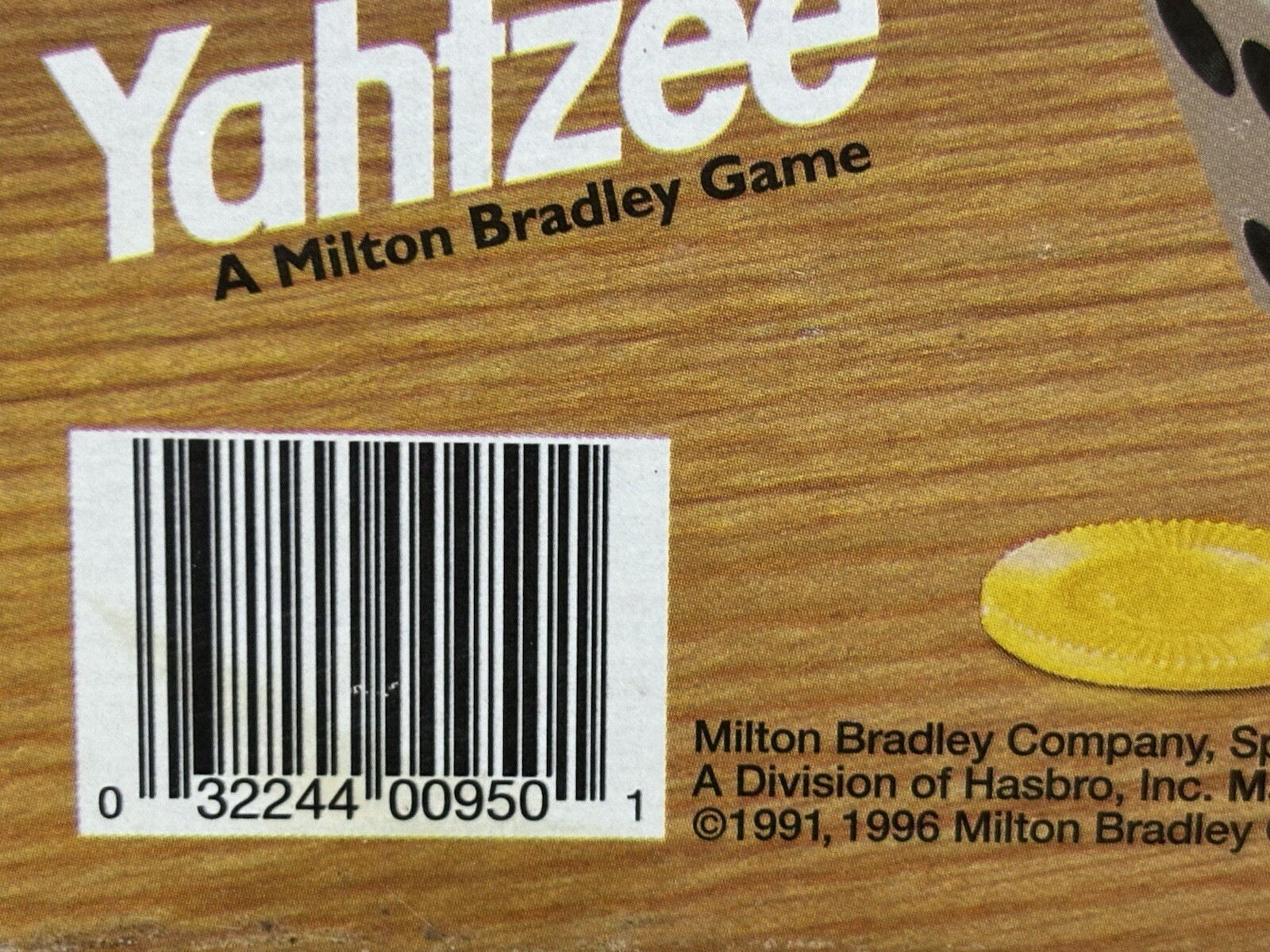 Yahtzee 1991 Milton Bradley Game Set 5 Die Cup 10 Chips Score Cards Rules VTG